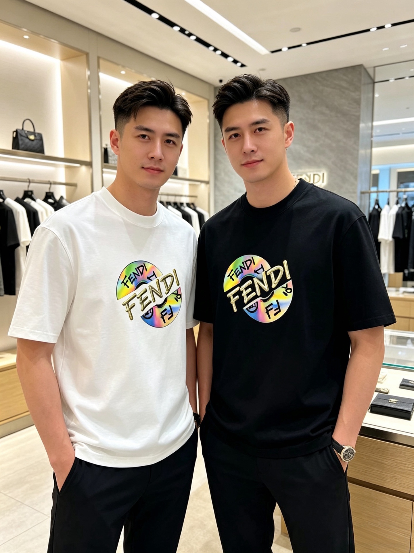 NO:840370,Fendi/Fendi 2026 spring and summer new products, complete with three labels, round neck pure cotton short-sleeved T-shirt, good product does not need to be introduced too much, look at the details, counter size M-XXXL / recommended L, slightly loose version,, fendi, fendi, T-shirt, tees, t-shirt,19860909Fendi/芬迪 2026春夏新品 三标齐全 圆领纯棉短袖T恤 好货不用过多介绍 看细节 专柜码数M-XXXL /建议L 微宽松版型,,fendi,fendi,T-shirt,tees，t-shirt,,Men's clothing
