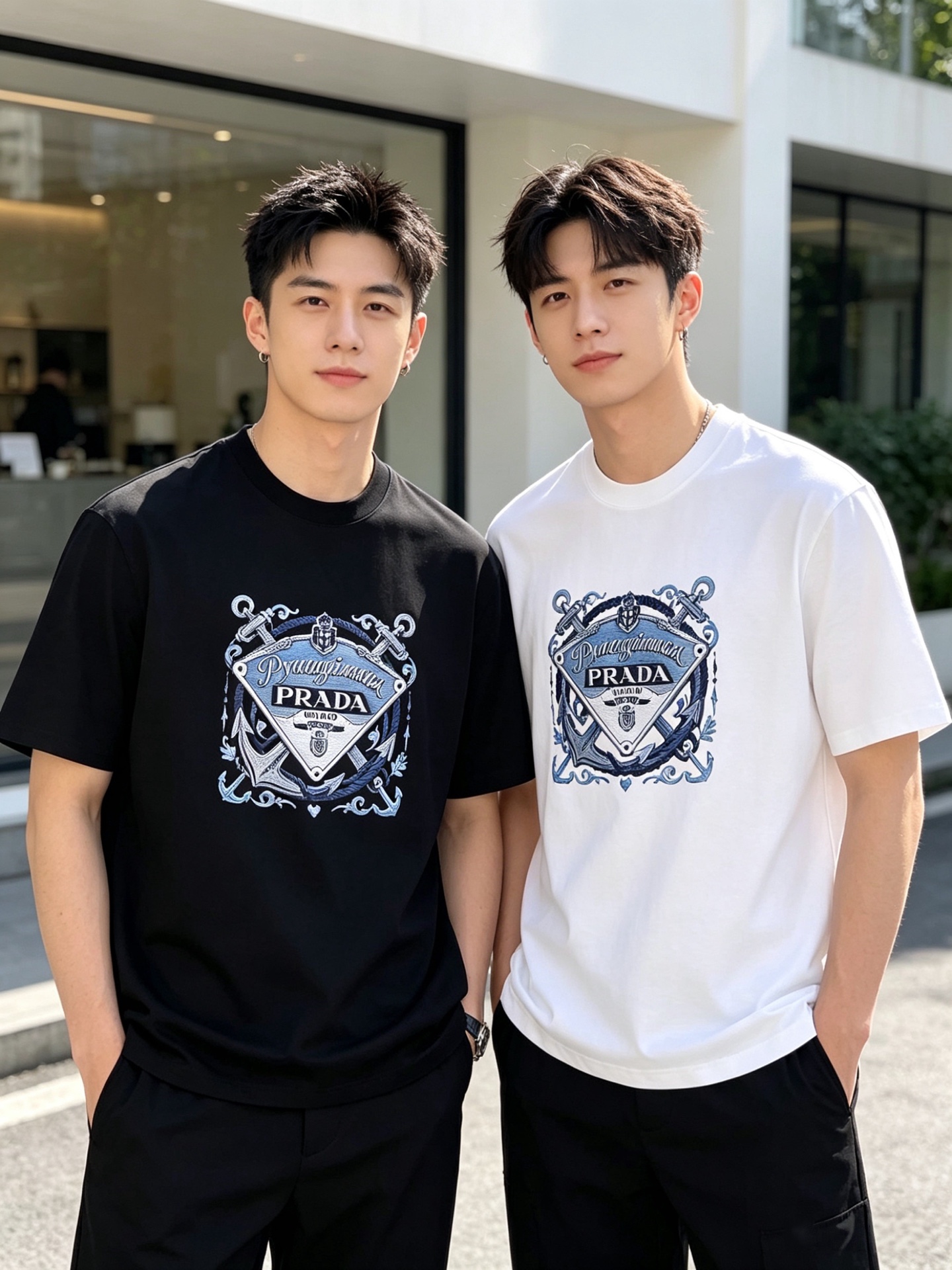 NO:935833,prada/Prada 2026 spring and summer new products, complete with three labels, mercerized cotton round neck short-sleeved T-shirt, good product without too much introduction, look at the details, counter size M-XXXL 175/140, recommended L,, prada, prada, T-shirt, tees, t-shirt,19860909prada/普拉达 2026年春夏新品上新 三标齐全 丝光棉圆领短袖T恤 好货不用过多介绍 看细节 专柜码数M-XXXL 175/140建议L,,prada,prada,T-shirt,tees，t-shirt,,Men's clothing