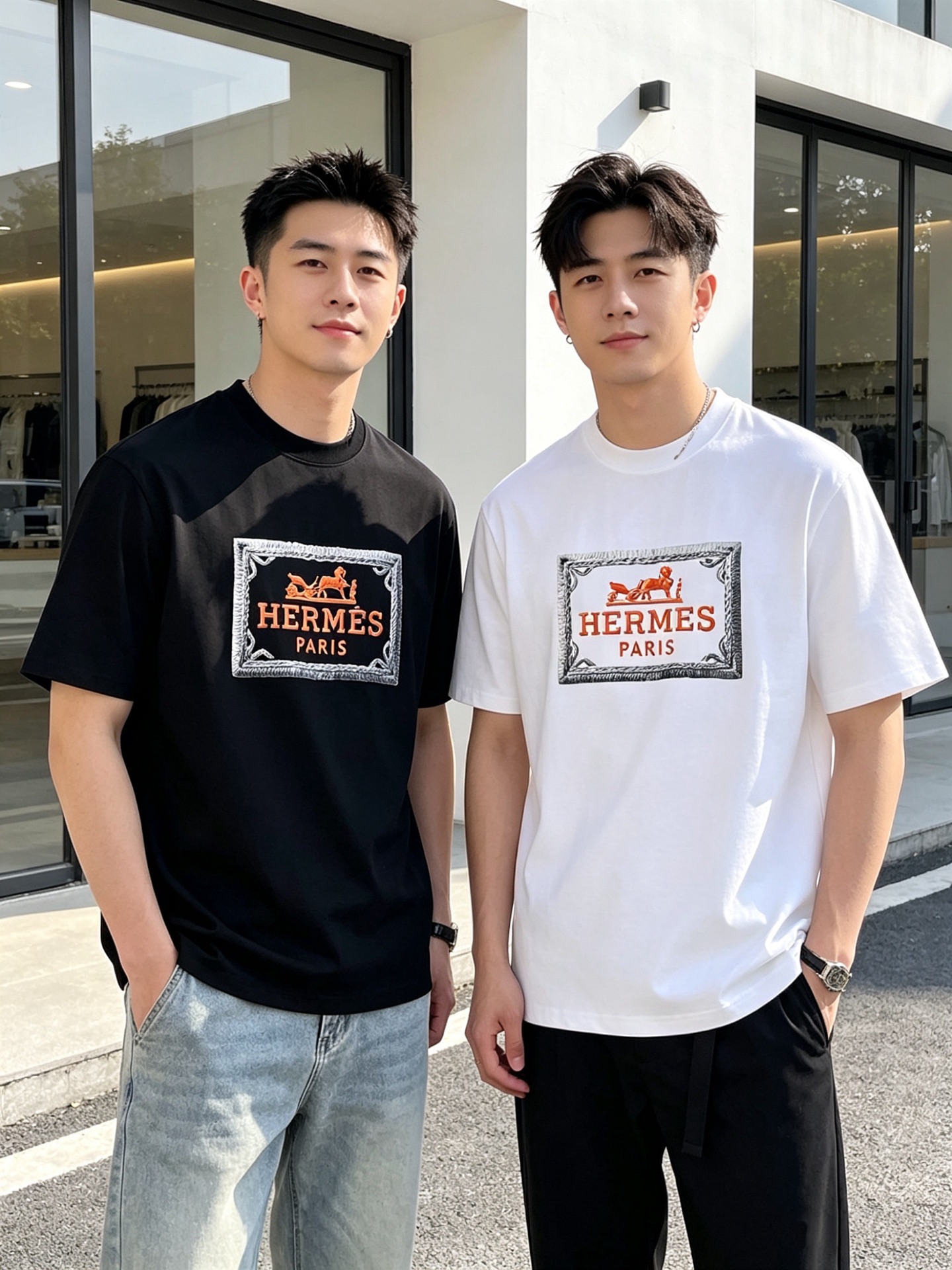 NO:935837,Hermes/Hermès 2026 spring and summer new products, complete with three labels, mercerized cotton round neck short-sleeved T-shirt, good product does not need to be introduced too much, look at the details, counter size M-XXXL 175/140 recommended L,, hermes, hermes, T-shirt, tees, t-shirt,19860909Hermes/爱马仕 2026年春夏新品上新 三标齐全 丝光棉圆领短袖T恤 好货不用过多介绍 看细节 专柜码数M-XXXL 175/140建议L,,hermes,hermes,T-shirt,tees，t-shirt,,Men's clothing