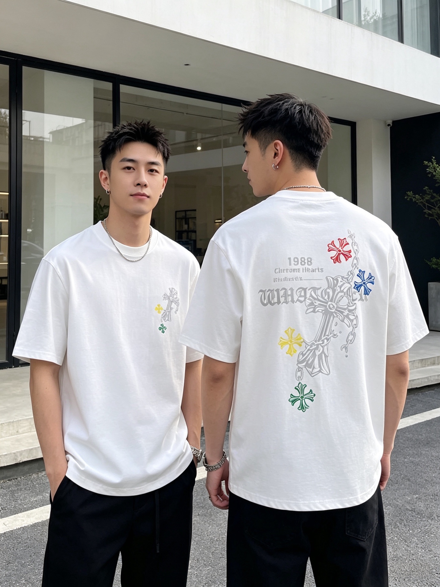NO:935268,Ch/Chrome Hearts 2026 spring and summer new products, complete with three labels, mercerized cotton round neck short-sleeved T-shirt, good product without too much introduction, look at the details, counter size M-XXXL 175/140, recommended L,, chrome hearts, T-shirt, tees, t-shirt,19860909Ch/克罗心 2026年春夏新品上新 三标齐全 丝光棉圆领短袖T恤 好货不用过多介绍 看细节 专柜码数M-XXXL 175/140建议L,,chrome hearts,T-shirt,tees，t-shirt,,Men's clothing