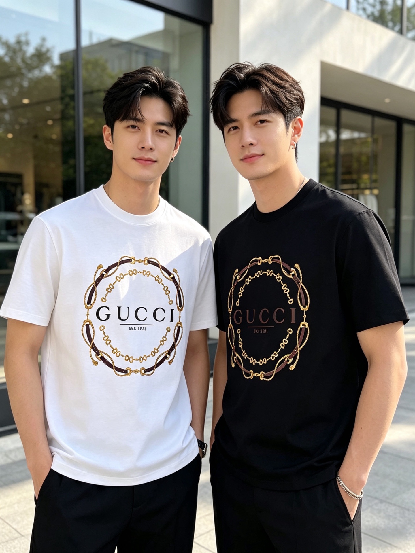 NO:935272,Gucci/Gucci 2026 spring and summer new products, complete with three labels, mercerized cotton round neck short-sleeved T-shirt, good product without too much introduction, look at the details, counter size M-XXXL 175/140, recommended L,, gucci, T-shirt, tees, t-shirt,19860909Gucci/古奇 2026年春夏新品上新 三标齐全 丝光棉圆领短袖T恤 好货不用过多介绍 看细节 专柜码数M-XXXL 175/140建议L,,gucci,T-shirt,tees，t-shirt,,Men's clothing