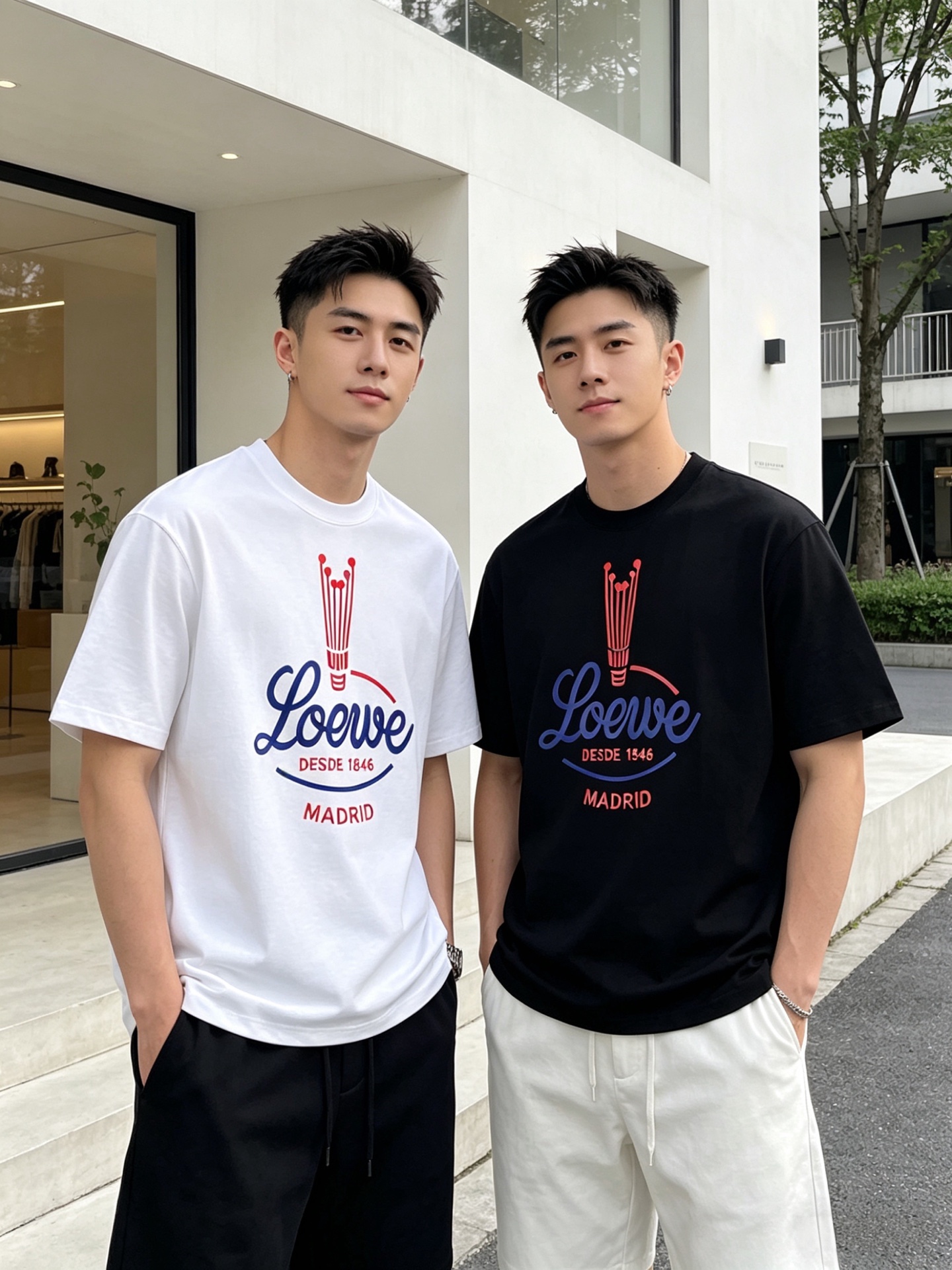 NO:845668,Loewe/Luo Yiwei 2026 spring and summer new products, complete with three labels, mercerized cotton round neck short-sleeved T-shirt, good product does not need to be introduced too much, look at the details, counter size M-XXXL 175/140, recommended L,, loewe, loewe, T-shirt, tees, t-shirt,19860909Loewe/罗意威 2026年春夏新品上新 三标齐全 丝光棉圆领短袖T恤 好货不用过多介绍 看细节 专柜码数M-XXXL 175/140建议L,,loewe,loewe,T-shirt,tees，t-shirt,,Men's clothing
