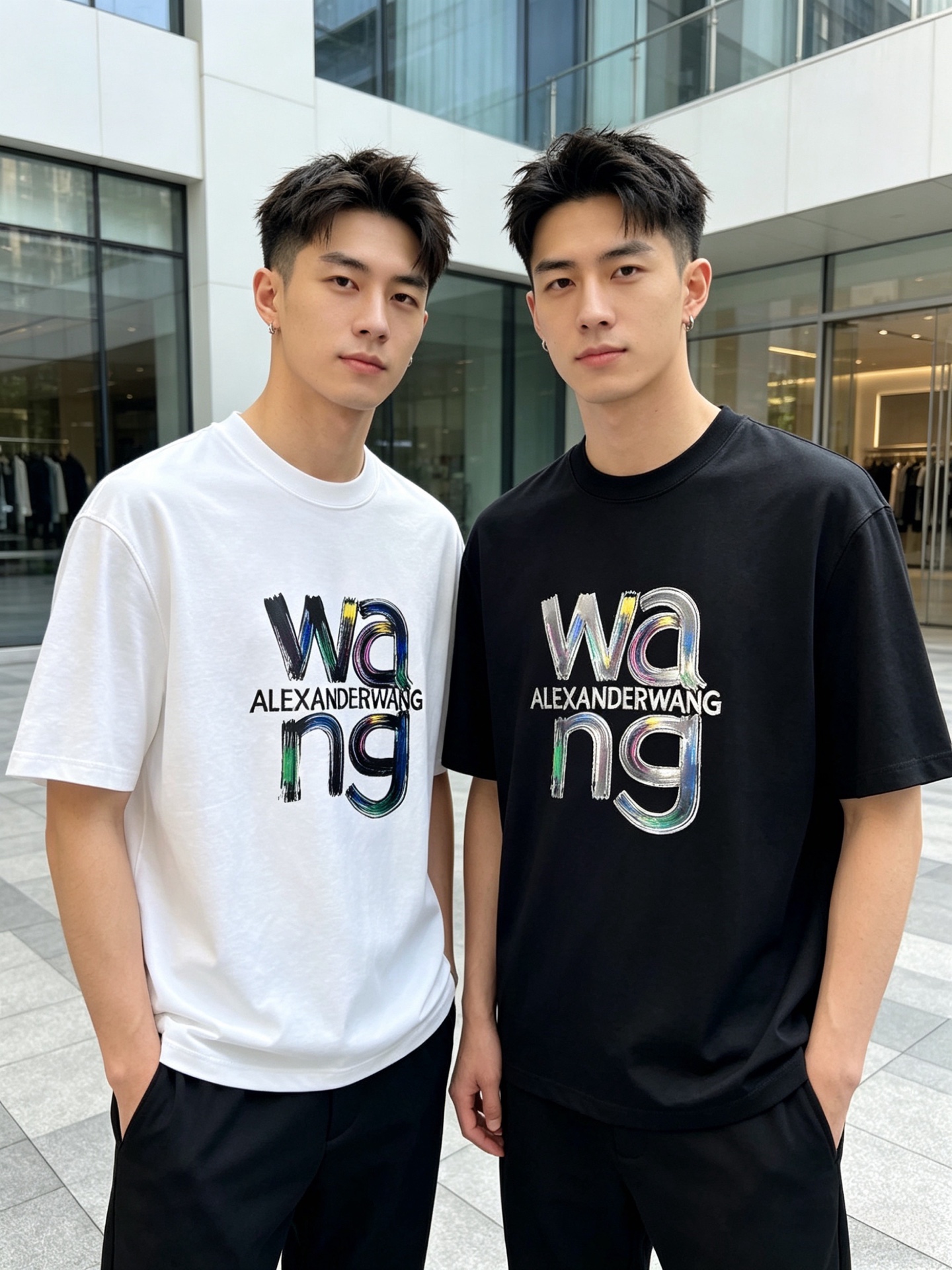 NO:773930,Alexander Wang 2026 spring and summer new products, complete with three labels, mercerized cotton round neck short-sleeved T-shirt, good product, no need to introduce too much, look at the details, counter size M-XXXL 175/140, recommended L,, T-shirt, tees, t-shirt,19860909亚历山大 王 2026年春夏新品上新 三标齐全 丝光棉圆领短袖T恤 好货不用过多介绍 看细节 专柜码数M-XXXL 175/140建议L,,T-shirt,tees，t-shirt,,Men's clothing