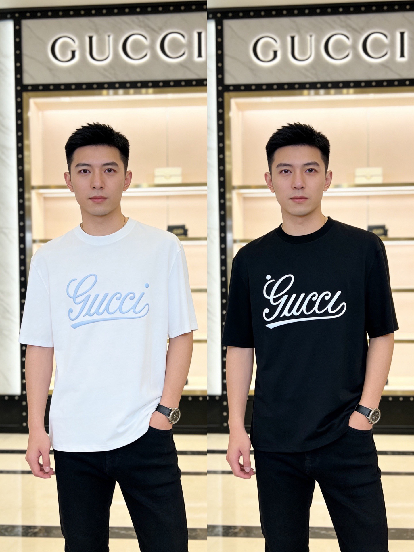 NO:875958,Gucci/Gucci 2026 spring and summer new products, complete with three labels, mercerized cotton round neck short-sleeved T-shirt, good product does not need to be introduced too much, look at the details, counter size M-XXXL / recommended L,, gucci, T-shirt, tees, t-shirt,19860909Gucci/古奇 2026年春夏新品上新 三标齐全 丝光棉圆领短袖T恤 好货不用过多介绍 看细节 专柜码数M-XXXL /建议L,,gucci,T-shirt,tees，t-shirt,,Men's clothing