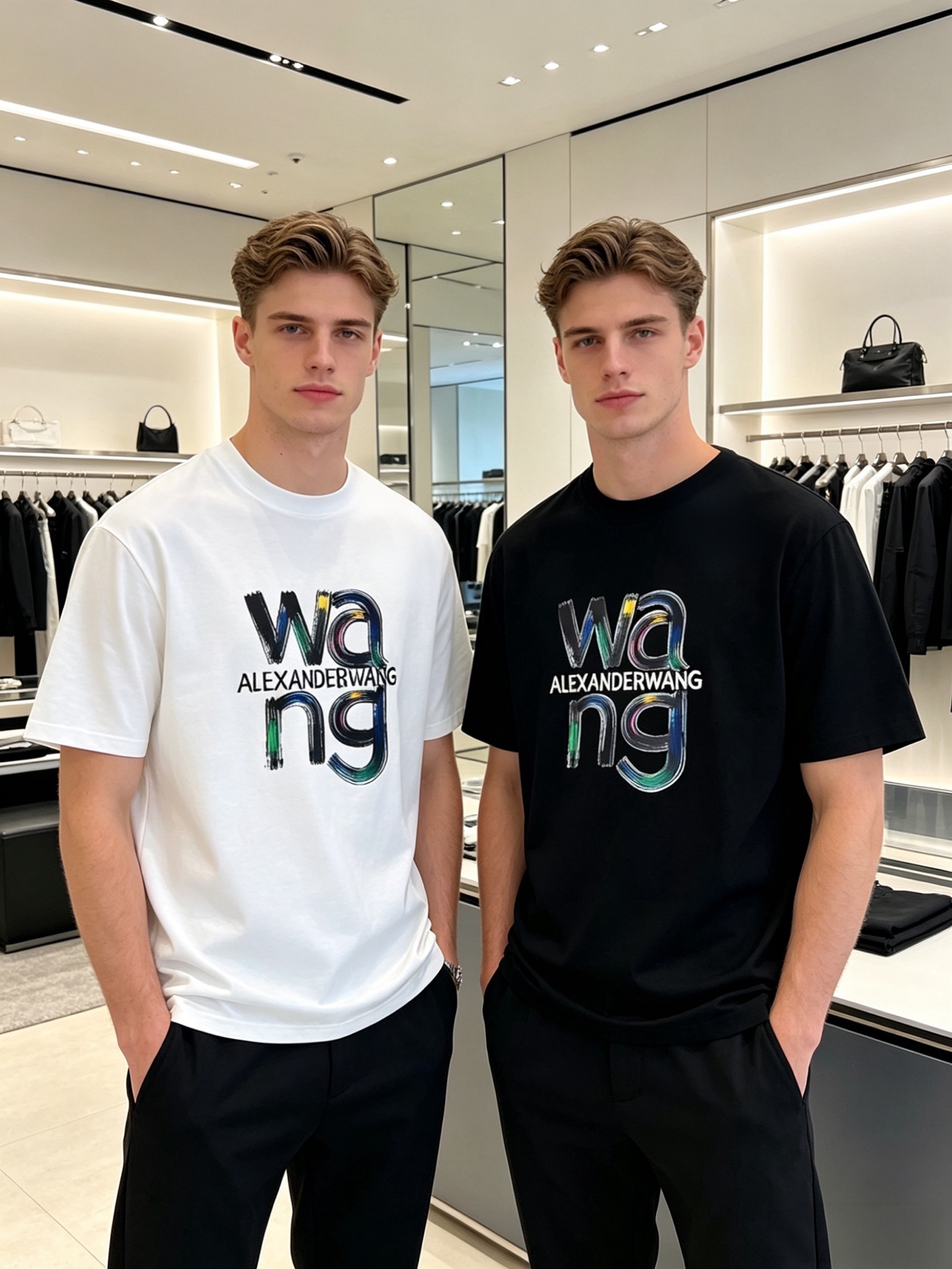 NO:833391,Alexander Wang 2026 spring and summer new product, complete with three labels, mercerized cotton short-sleeved T-shirt, good product without too much introduction, look at the details, counter size M-XXXL 175/140, recommended L,, T-shirt, tees, t-shirt,19860909亚历山大 王 2026春夏新品 三标齐全 丝光棉短袖T恤 好货不用过多介绍 看细节 专柜码数M-XXXL 175/140建议L,,T-shirt,tees，t-shirt,,Men's clothing