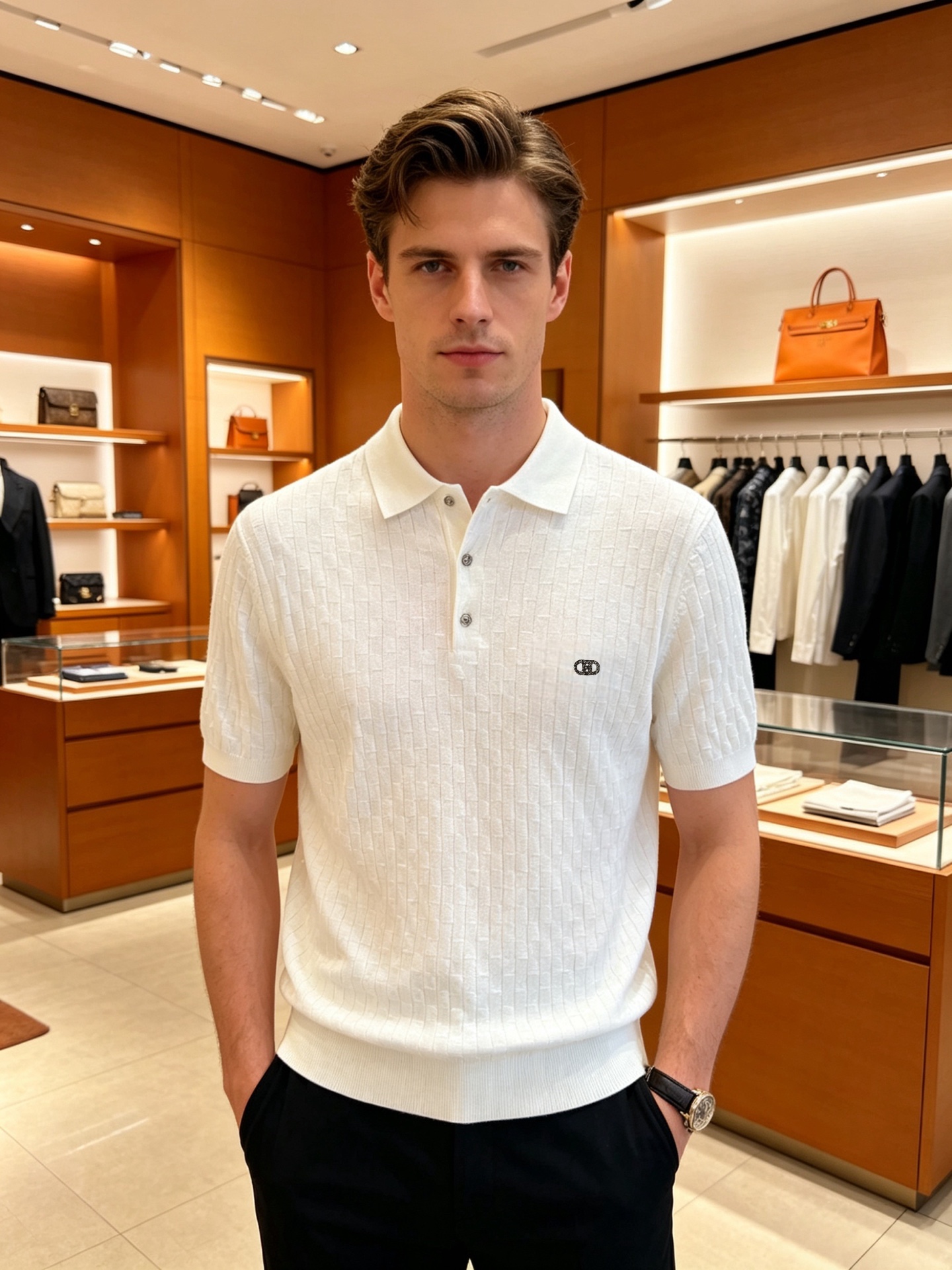 NO:838161,Hermes/Hermès 2026 spring and summer new products, complete with three labels, knitted lapel short-sleeved Polo shirt, old money style series, good products need not be introduced too much, look at the details, counter size M-XXXL 175/140, recommended L,, hermes, hermes, T-shirt,19860909Hermes/爱马仕 2026年春夏新品上新 三标齐全 针织翻领短袖Polo衫 老钱风系列 好货不用过多介绍 看细节 专柜码数M-XXXL 175/140建议L,,hermes,hermes,T-shirt,,Men's clothing