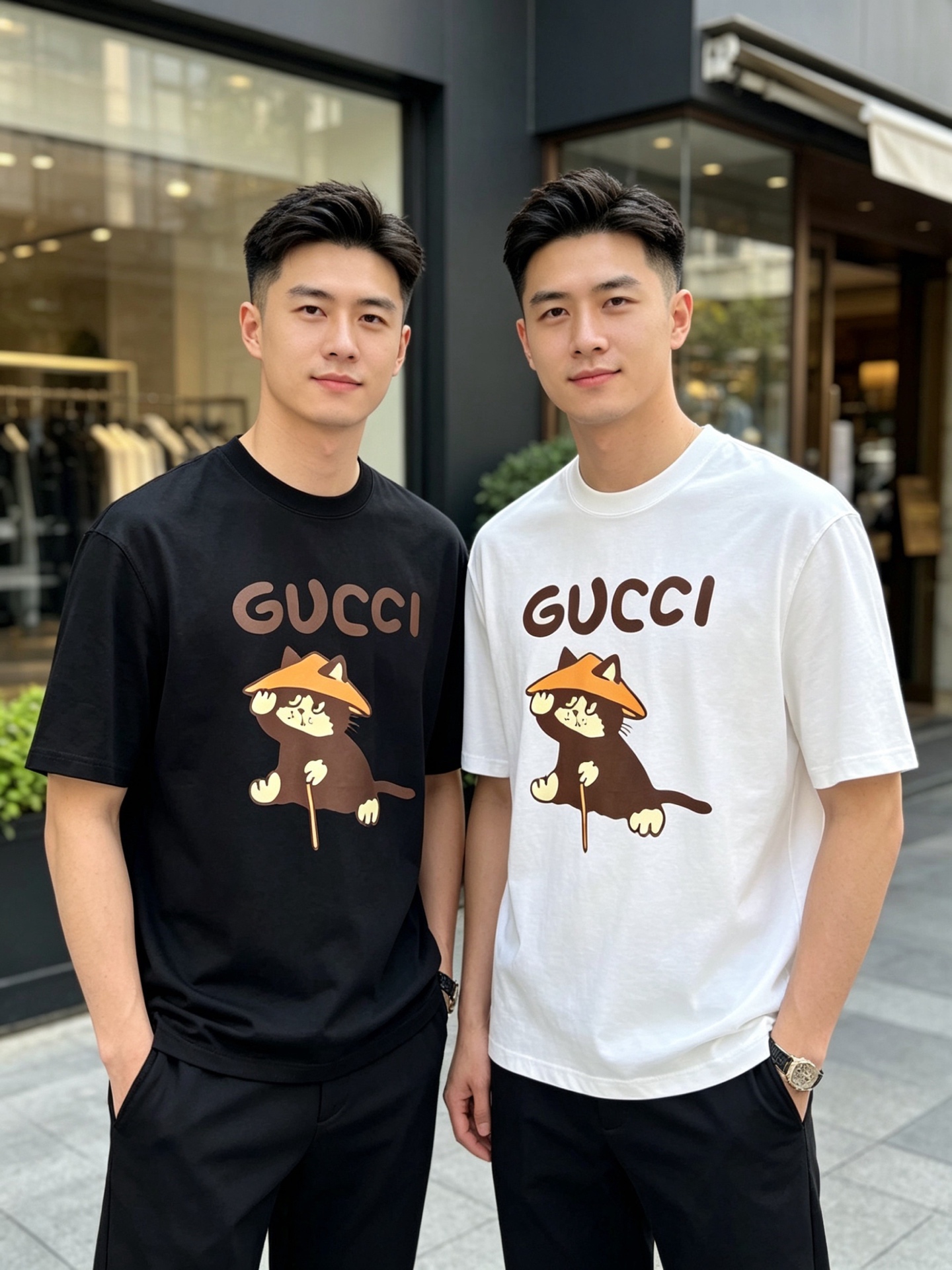 NO:847639,Gucci/Gucci 2026 spring and summer new products, complete with three labels, mercerized cotton round neck short-sleeved T-shirt, counter size M-XXXL / recommended L,, gucci, T-shirt, tees, t-shirt,19860909Gucci/古奇 2026年春夏新品上新 三标齐全 丝光棉圆领短袖T恤 专柜码数M-XXXL /建议L,,gucci,T-shirt,tees，t-shirt,,Men's clothing