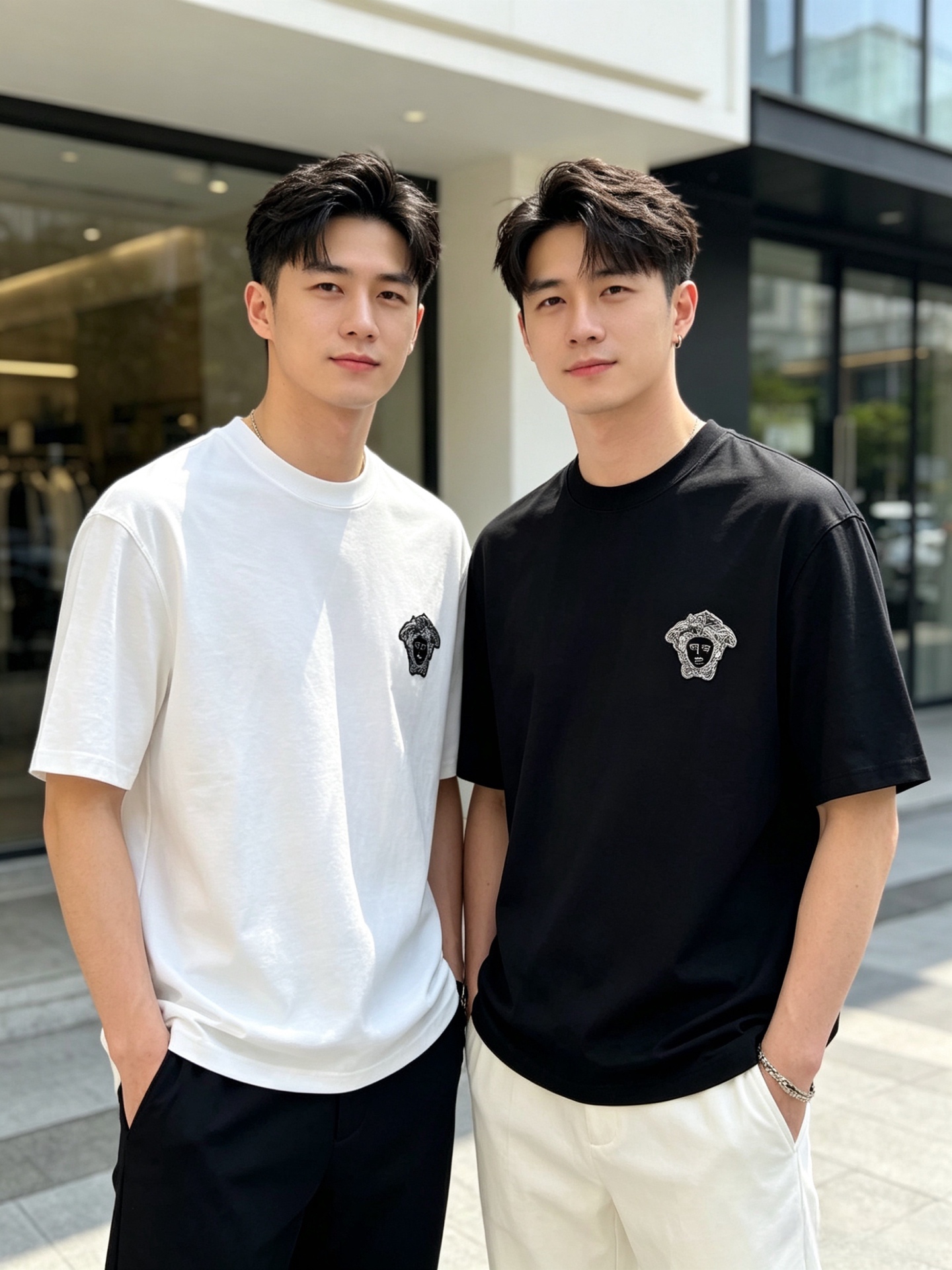 NO:847619,Versace/Versace 2026 spring and summer new products, complete with three labels, mercerized cotton round neck short-sleeved T-shirt, counter size M-XXXL / recommended L,,versace,versace,T-shirt,tees,t-shirt,19860909Versace/范思哲 2026年春夏新品上新 三标齐全 丝光棉圆领短袖T恤 专柜码数M-XXXL /建议L,,versace,versace,T-shirt,tees，t-shirt,,Men's clothing
