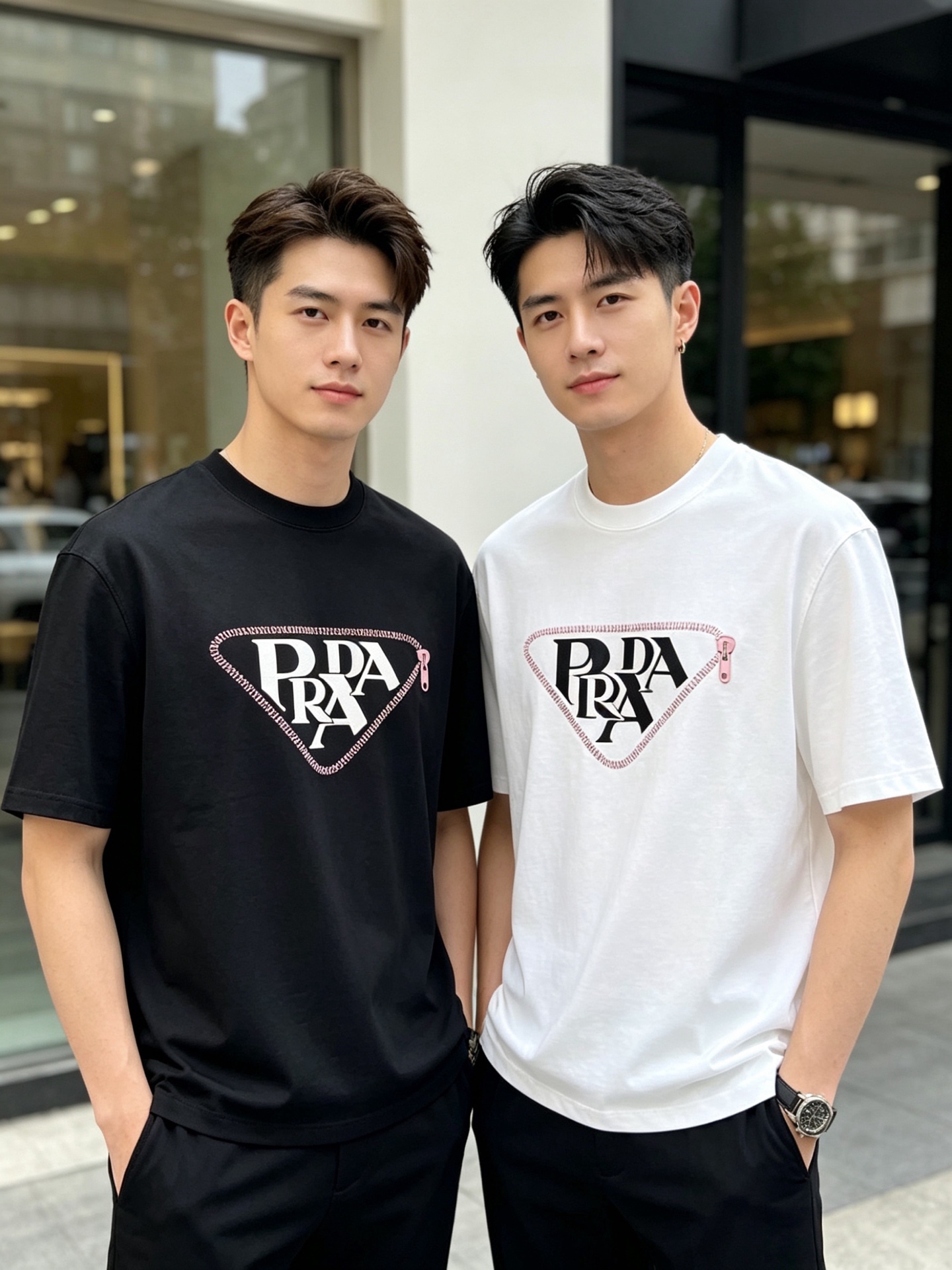 NO:847631,prada/Prada 2026 spring and summer new products, complete with three labels, mercerized cotton round neck short-sleeved T-shirt, counter size M-XXXL 175/140, recommended L,, prada, prada, T-shirt, tees, t-shirt,19860909prada/普拉达 2026年春夏新品上新 三标齐全 丝光棉圆领短袖T恤 专柜码数M-XXXL 175/140建议L,,prada,prada,T-shirt,tees，t-shirt,,Men's clothing