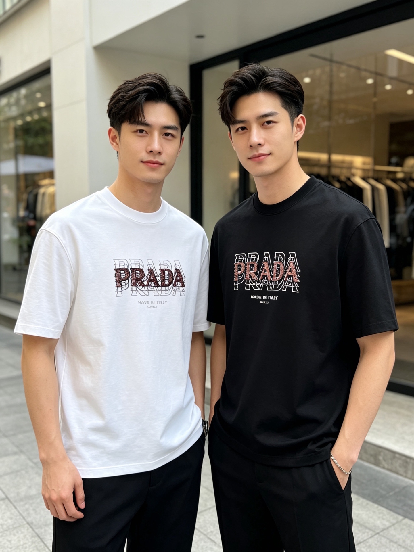 NO:847640,prada/Prada 2026 spring and summer new products, complete with three labels, mercerized cotton round neck short-sleeved T-shirt, counter size M-XXXL 175/140, recommended L,, prada, prada, T-shirt, tees, t-shirt,19860909prada/普拉达 2026年春夏新品上新 三标齐全 丝光棉圆领短袖T恤 专柜码数M-XXXL 175/140建议L,,prada,prada,T-shirt,tees，t-shirt,,Men's clothing