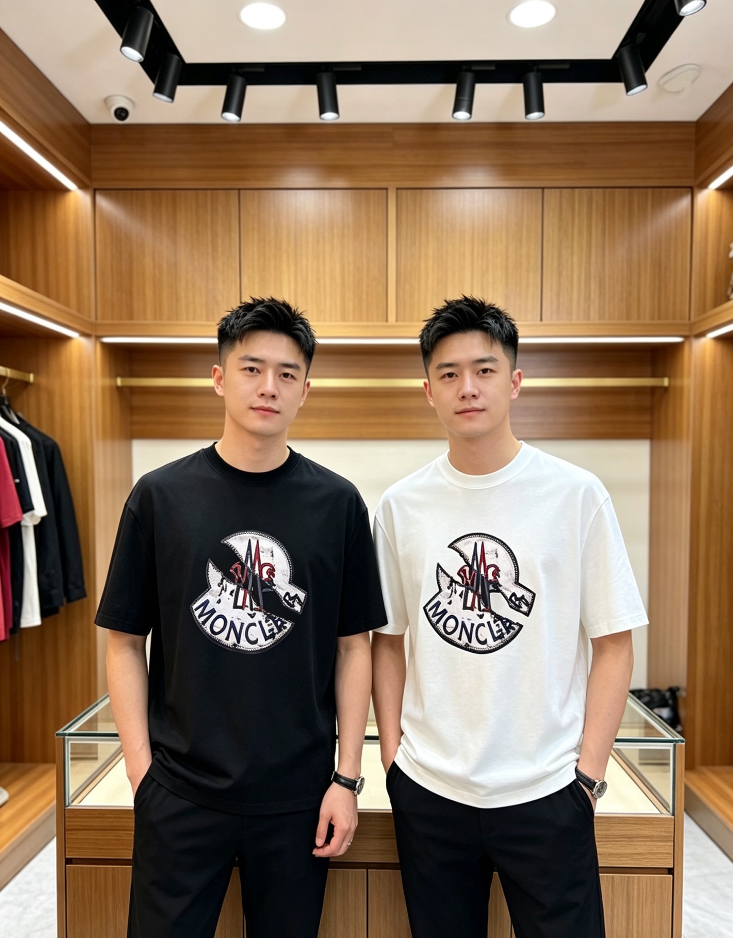 NO:849001,Moncler/Moncler 2026 spring and summer new products, complete with three labels, mercerized cotton round neck short-sleeved T-shirt, counter size M-XXXL / recommended L, Moncler, T-shirt, tees, t-shirt,19860909Moncler/蒙口 2026年春夏新品上新 三标齐全 丝光棉圆领短袖T恤 专柜码数M-XXXL /建议L,,Moncler,T-shirt,tees，t-shirt,,Men's clothing