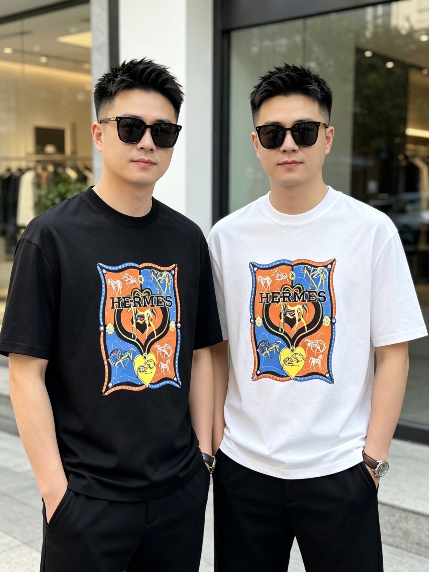 NO:857120,Hermes/Hermès 2026 spring and summer new products, complete with three labels, mercerized cotton short-sleeved T-shirt, good product without too much introduction, look at the details, counter size M-XXXL 175/140, recommended L,, hermes, hermes, T-shirt, tees, t-shirt,19860909Hermes/爱马仕 2026春夏新品 三标齐全 丝光棉短袖T恤 好货不用过多介绍 看细节 专柜码数M-XXXL 175/140建议L,,hermes,hermes,T-shirt,tees，t-shirt,,Men's clothing