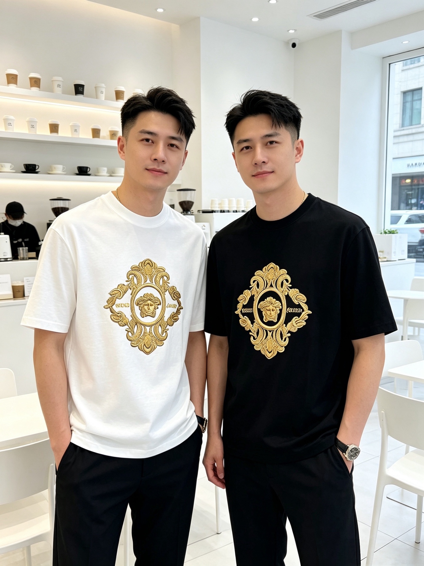 NO:918526,Versace/Versace 2026 spring and summer new products, complete with three labels, mercerized cotton round neck short-sleeved T-shirt, good product does not need to be introduced too much, look at the details, counter size M-XXXL 175/140, recommended L,,versace,versace,T-shirt,tees,t-shirt,19860909Versace/范思哲 2026年春夏新品上新 三标齐全 丝光棉圆领短袖T恤 好货不用过多介绍 看细节 专柜码数M-XXXL 175/140建议L,,versace,versace,T-shirt,tees，t-shirt,,Men's clothing