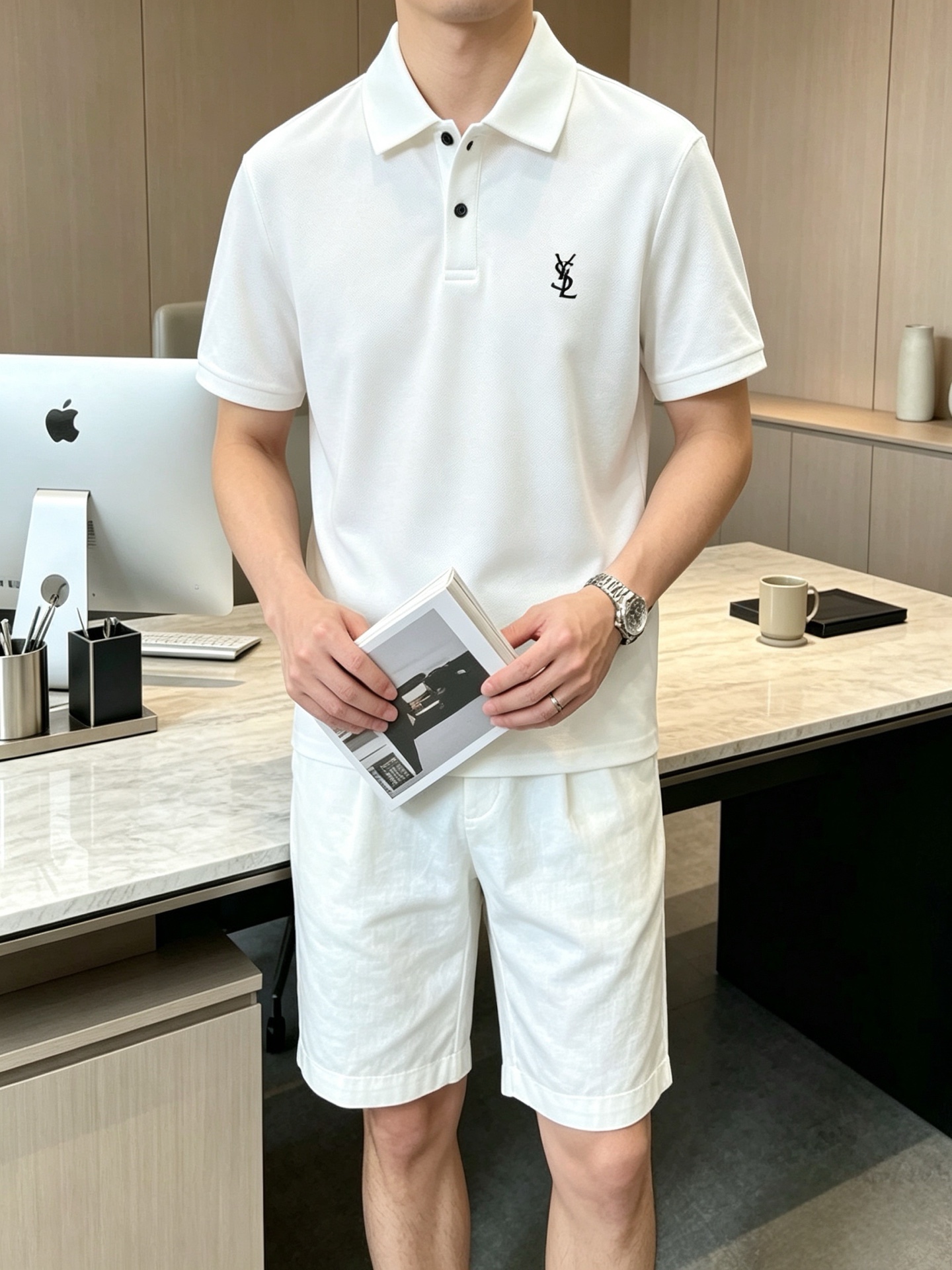 NO:949982,Saint Laurent 2026 spring and summer new products, complete with three labels, lapel short-sleeved polo shirt, counter size M-XXXL 175/140, recommended L,, saint laurent, T-shirt,19860909圣罗兰 2026年春夏新品上新 三标齐全 翻领短袖polo衫 专柜码数M-XXXL 175/140建议L,,saint laurent,T-shirt,,Men's clothing