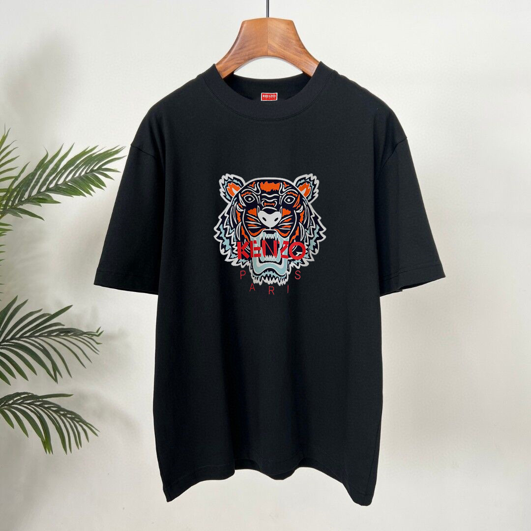 P75 KENZO 2025 último modelo de camiseta de cuello redondo con estampado de cabeza de tigre clásica para parejas, nuevo…