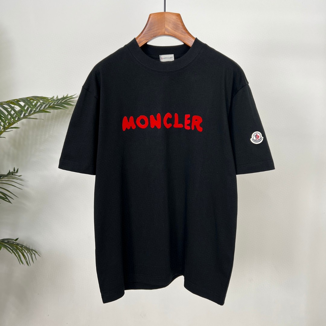 P95 🛒🛒Montclair 2026 primavera nueva camiseta de manga corta estampada, algodón brillante personalizado, costura gene…