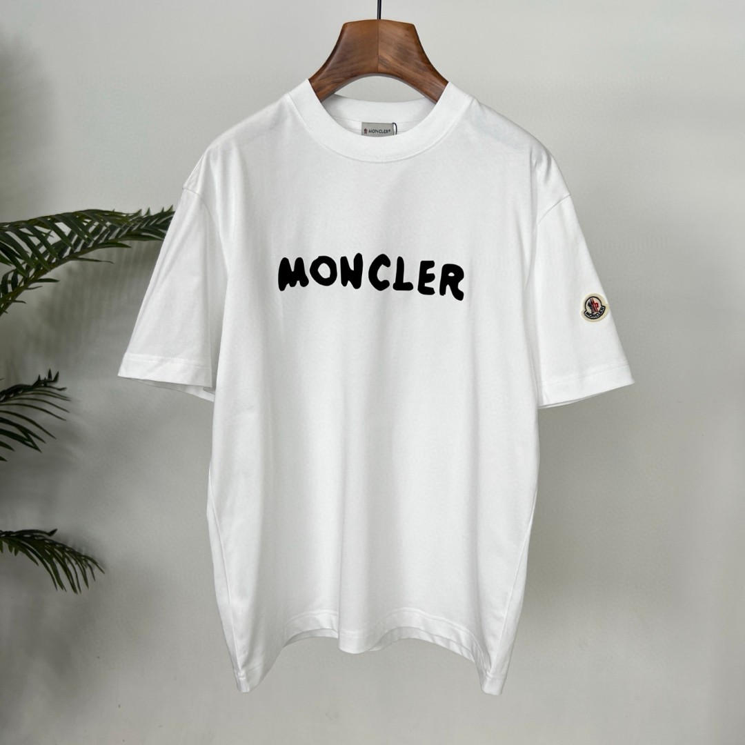 P95 🛒🛒Montclair 2026 primavera nueva camiseta de manga corta estampada, algodón brillante personalizado, costura gene…