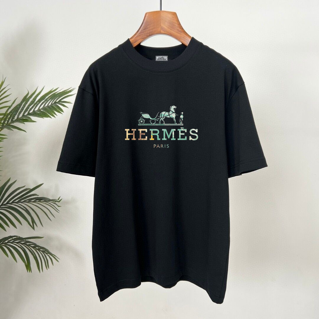 P90 Alta calidad Hermès 2026 nuevo verano camiseta de manga corta para hombre, confeccionada con tela Sorona personaliz…