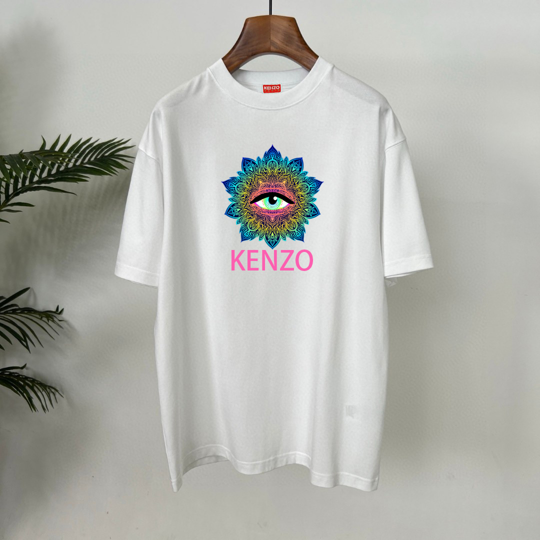 KENZO Classic Eye Printed Crew Neck T-Shirt, Unisex, Fashionable and Breathable