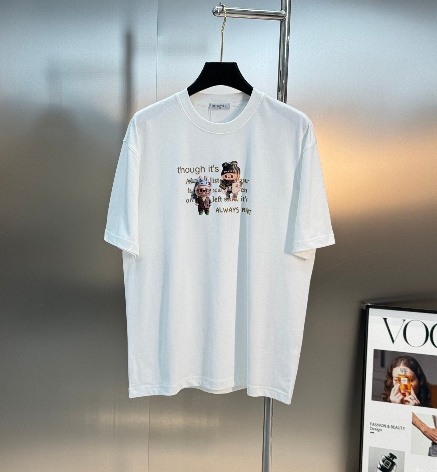 Labubu Cartoon Print Chanel Style T-Shirt, Unisex, Sorona Cotton