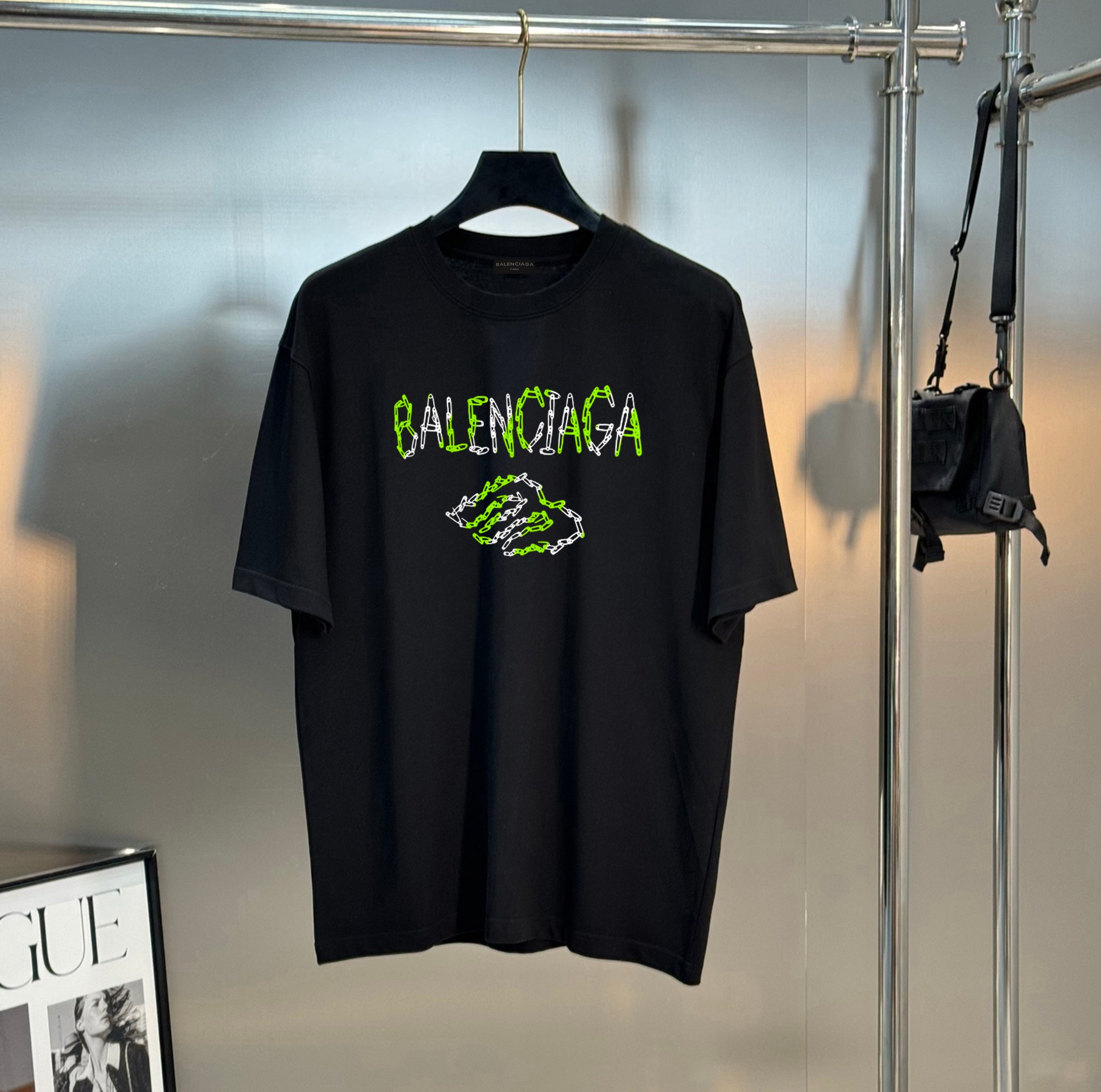 P75 Bal*nciaga Balenciaga 2025 primavera-verano nueva camiseta de cuello redondo de manga corta para hombre, venta sinc…