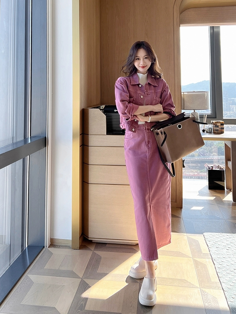 High-Quality Women’s Clothing Exchange Support with Packing Acne: Two-Color Jacket and Skirt Set - 图片 3