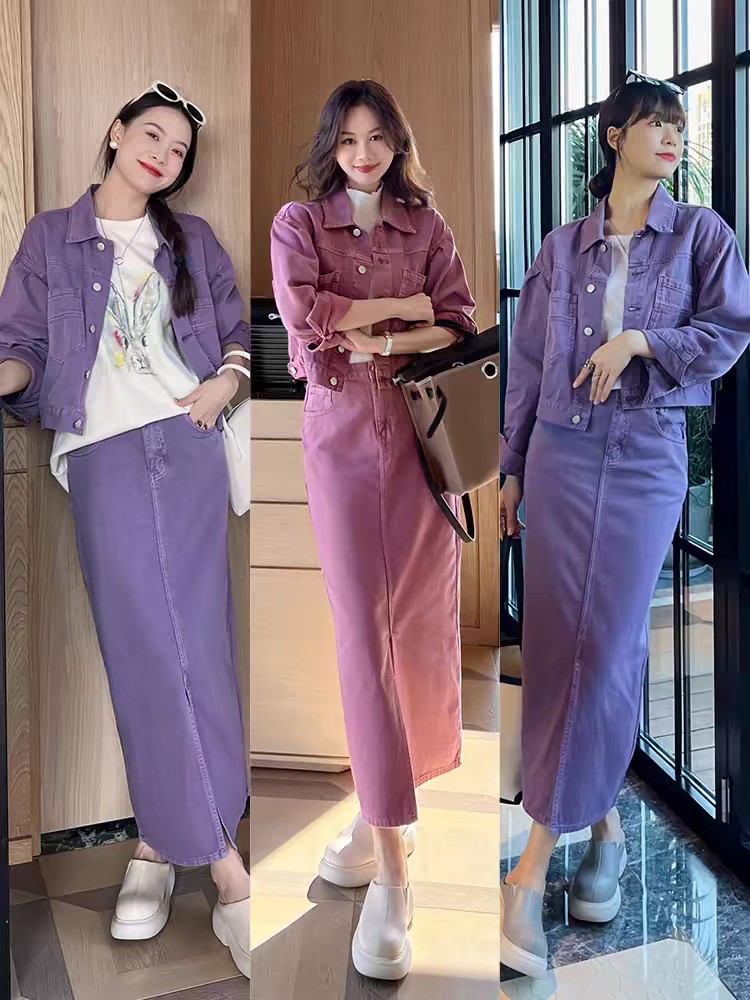High-Quality Women’s Clothing Exchange Support with Packing Acne: Two-Color Jacket and Skirt Set - 图片 1