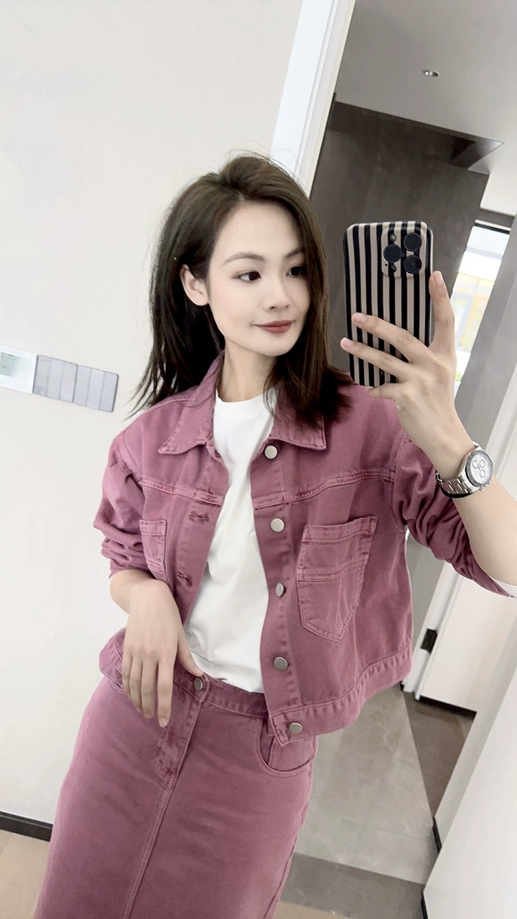 High-Quality Women’s Clothing Exchange Support with Packing Acne: Two-Color Jacket and Skirt Set - 图片 8