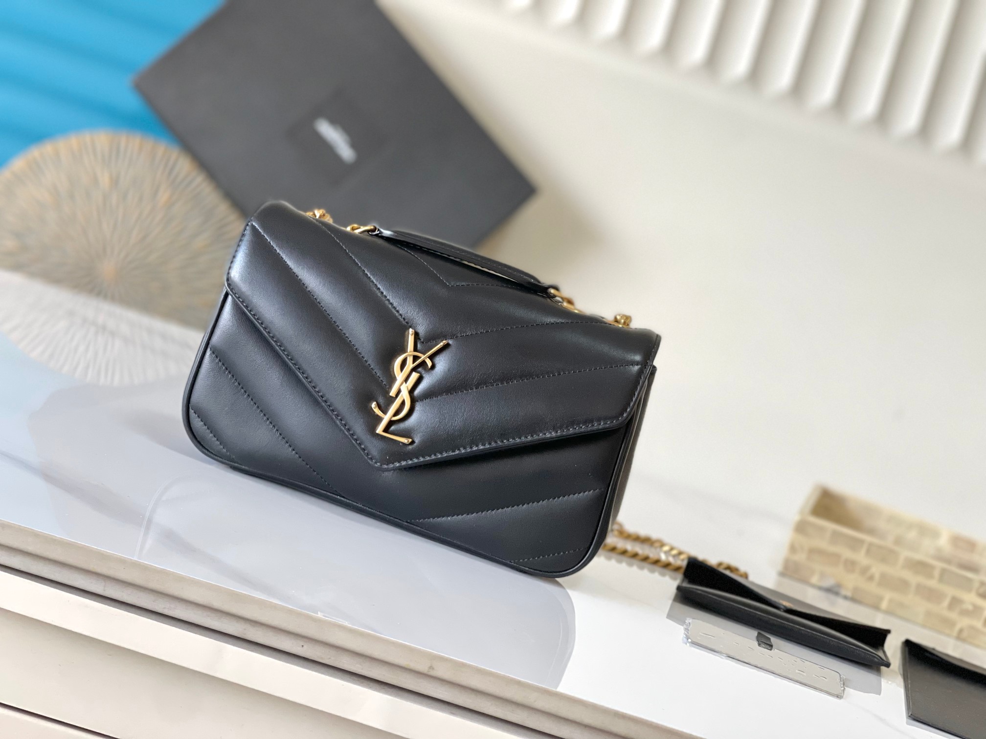 Lambskin Envelope Bag Herringbone Quilted Sliding Chain Detachable Card Holder