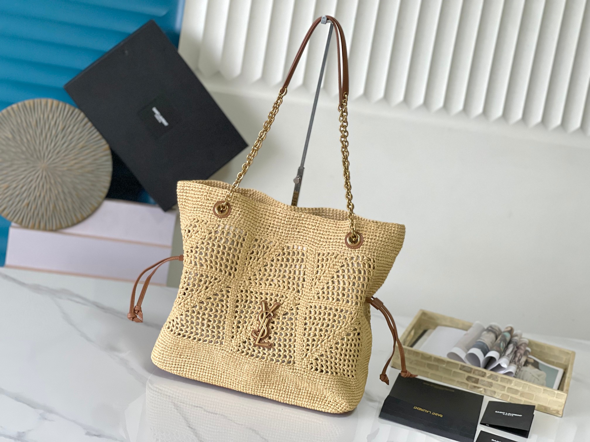Yves Saint Laurent Raffia Jamie Bucket Bag - Summer Beach Tote