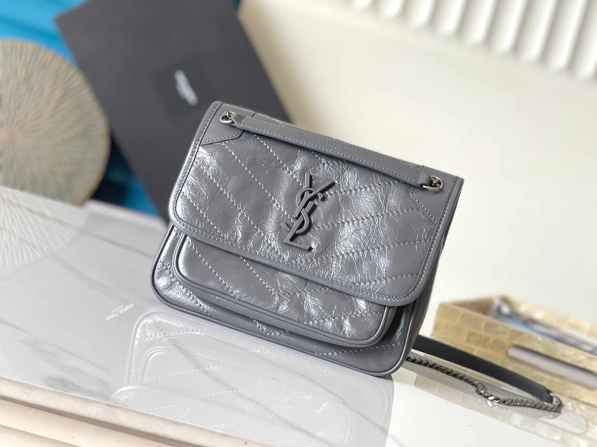 YSL Niki 小号 链条包 绗缝 翻盖