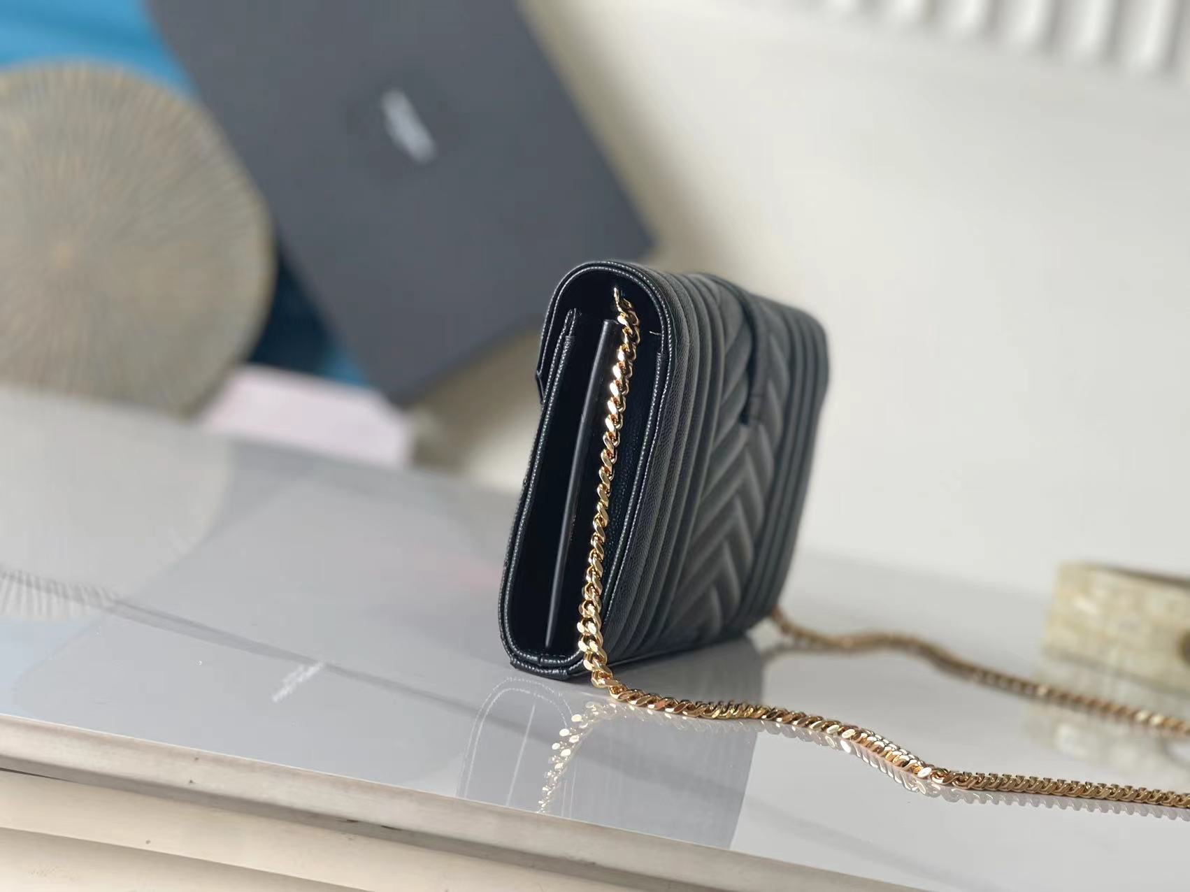 YSL bag Black ball pattern/gold buckle — photo 2