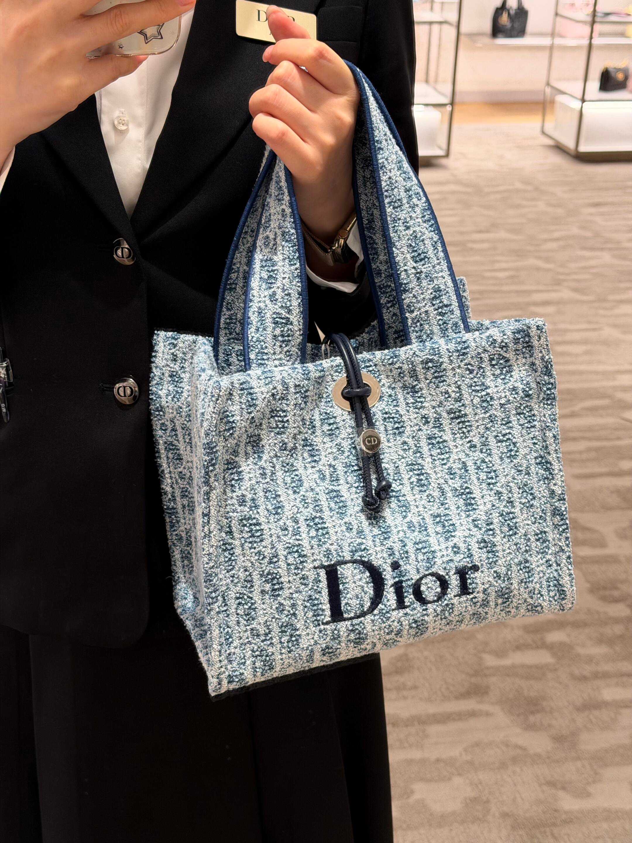 Dior Blue Oblique jacquard tote everyday