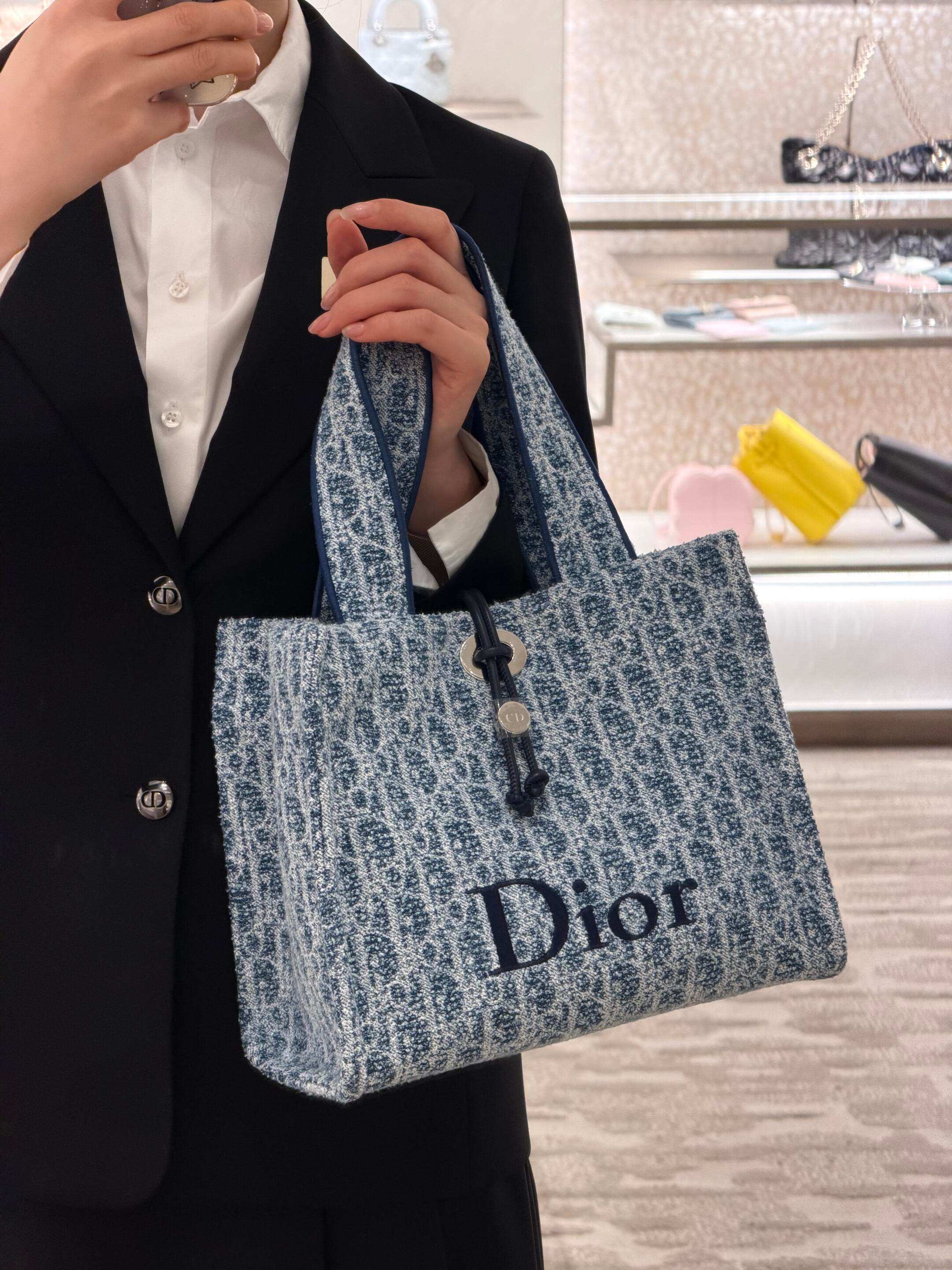 Dior Blue Oblique jacquard tote everyday
