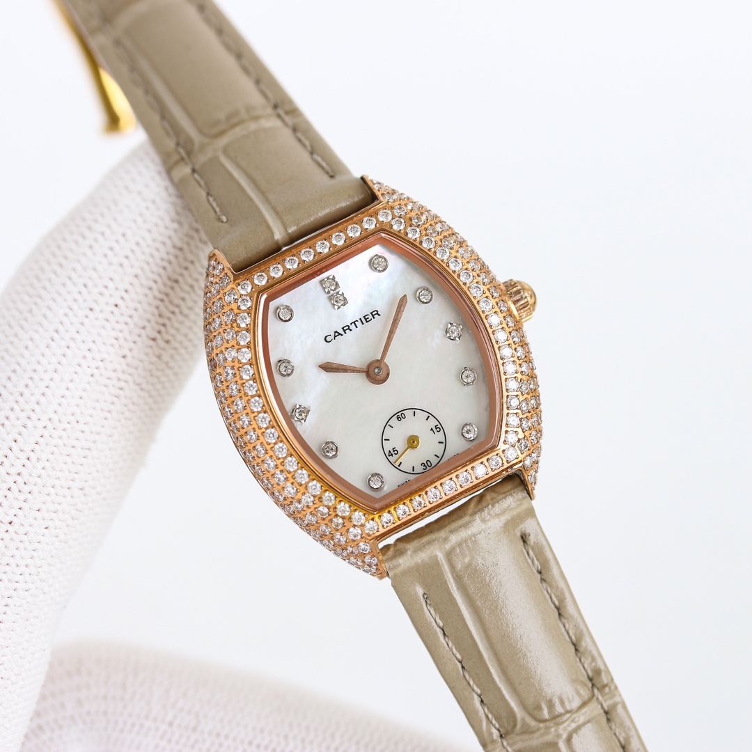 “Rose” Cartier Mini Lady Face-to-Face Swiss Quartz Wristwatch: Superreal Beauty - 图片 9