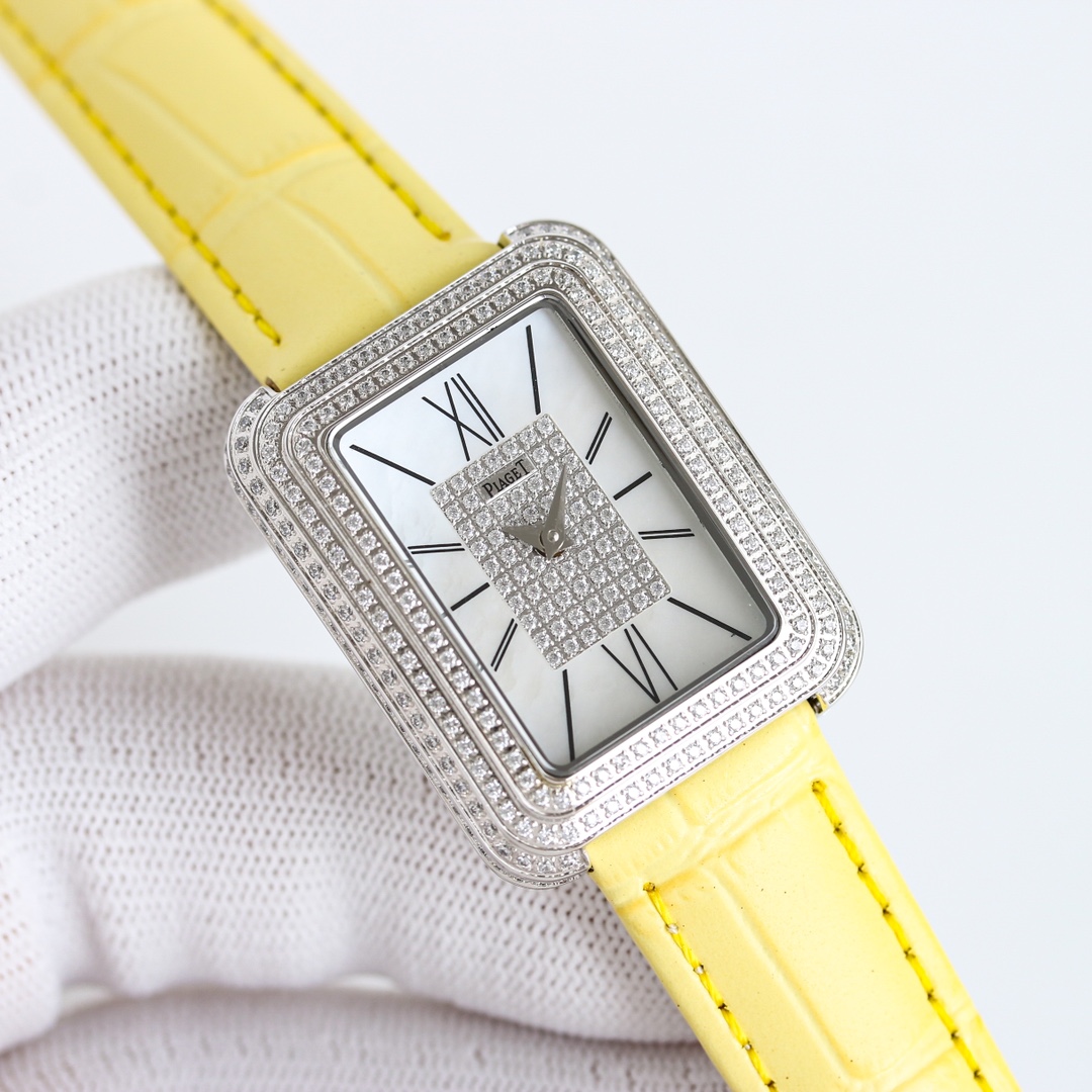 Elegante Piaget Limelight con Diamantes y Correa Amarilla para Damas