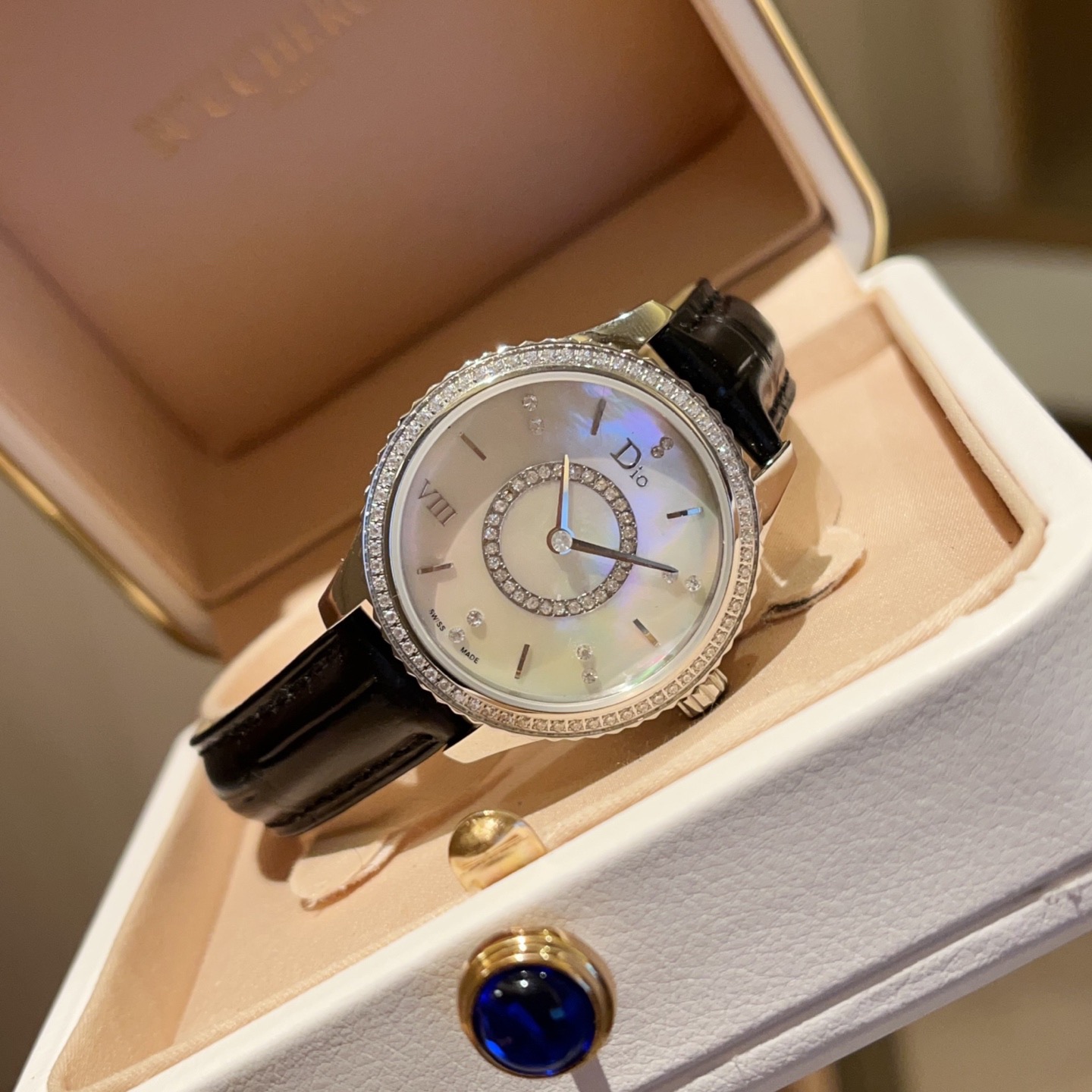 Dior VIII Montaigne Burgundy Leather Strap Diamond Ladies Watch 33mm 6 i1755239634708 3438 0 4