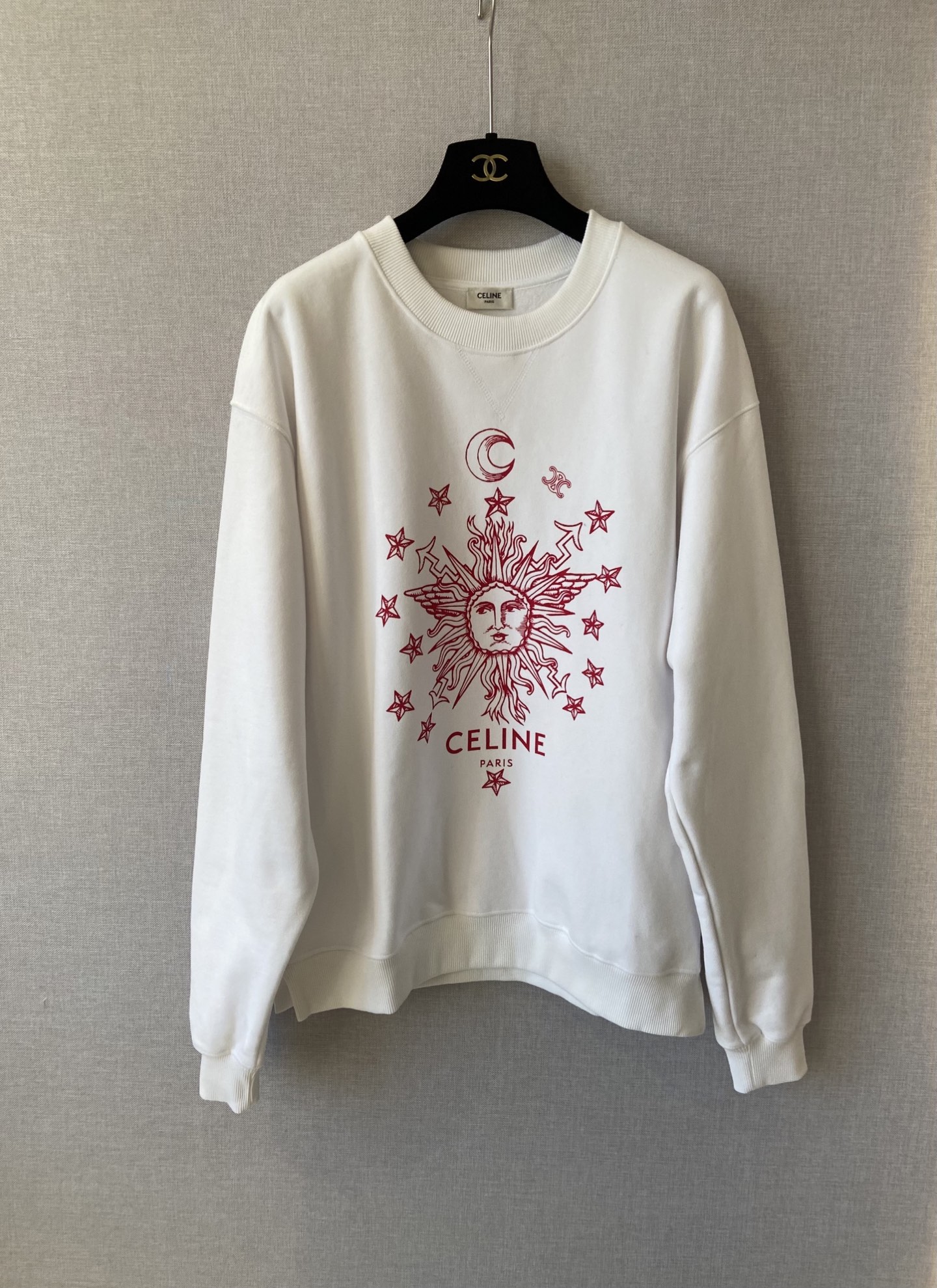 Celine White Logo Sweatshirt