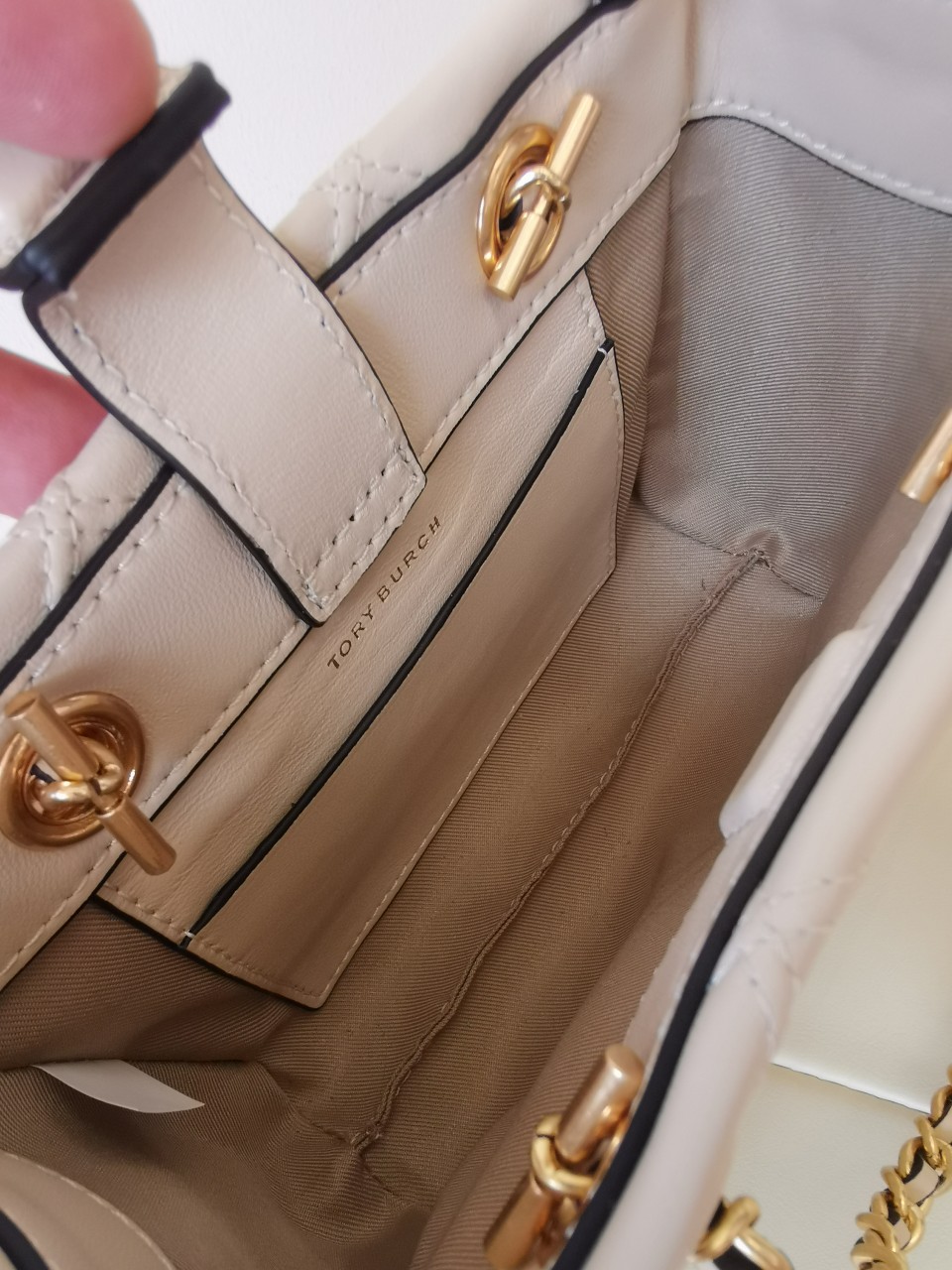 Tory Burch TORY BURCH 汤丽柏琦 FLEMING 迷你链条斜纹托特包