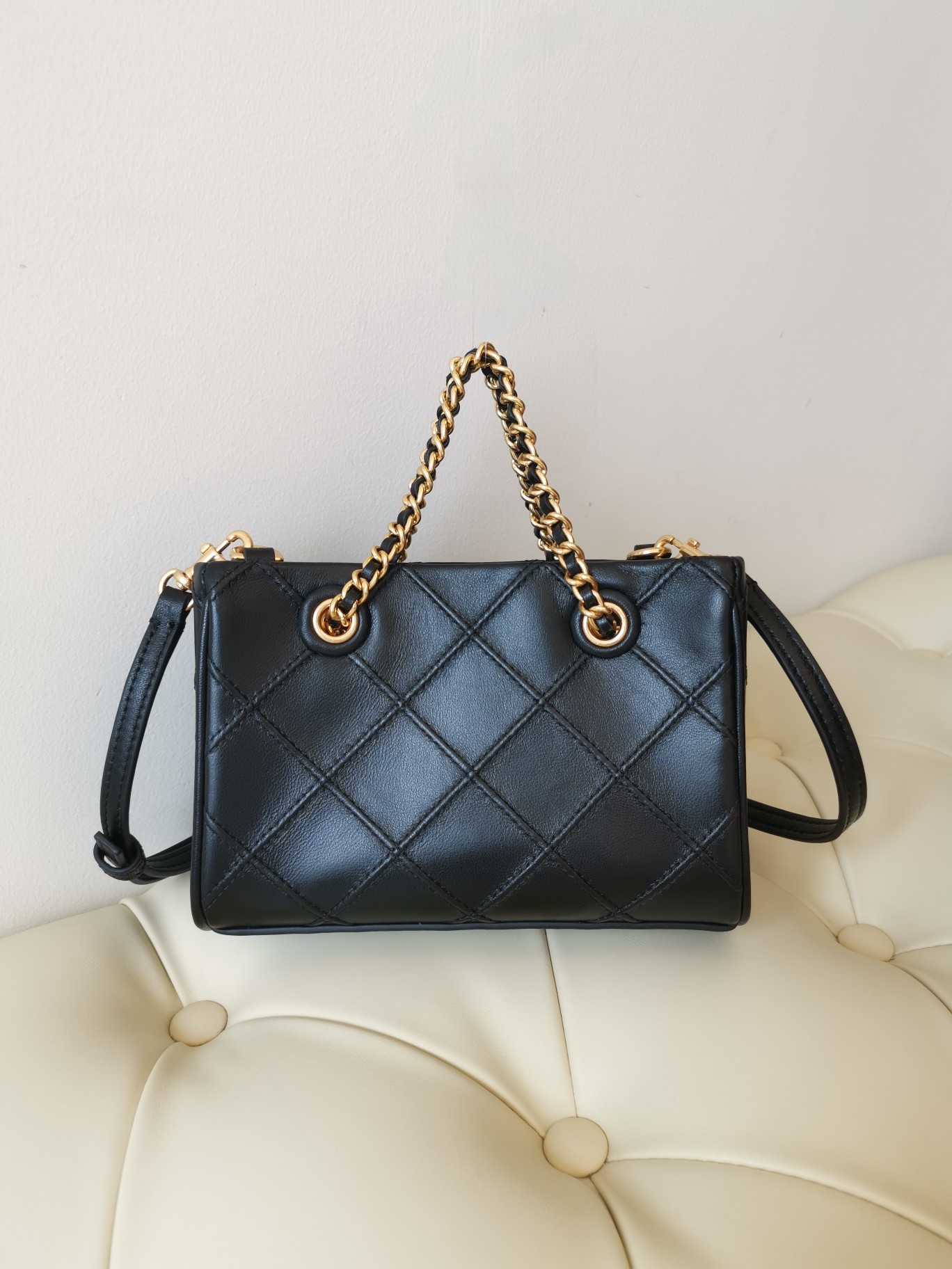 Tory Burch TORY BURCH 汤丽柏琦 FLEMING 迷你链条斜纹托特包