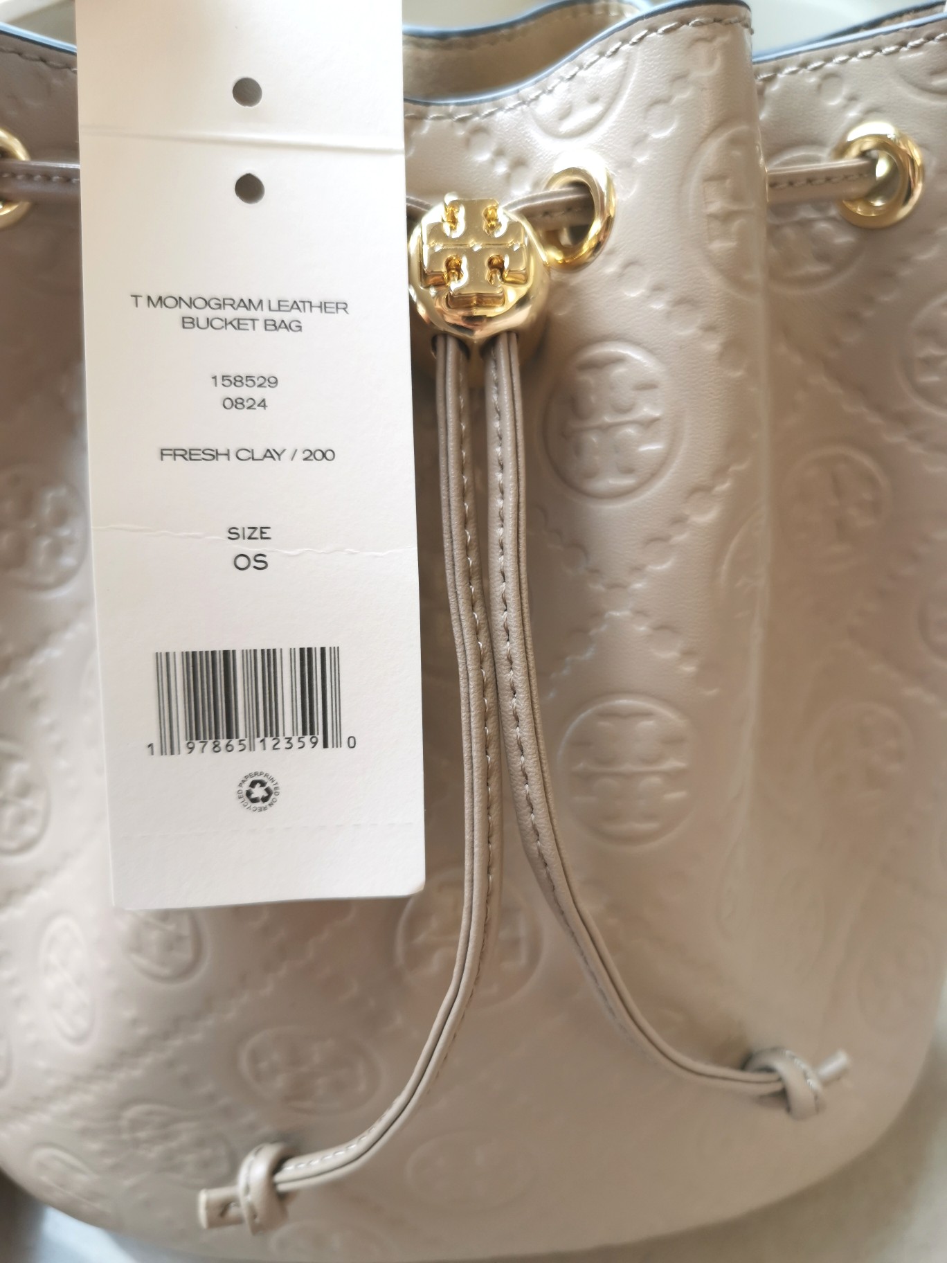 Tory Burch ～新品1615牛皮浮雕压花水桶