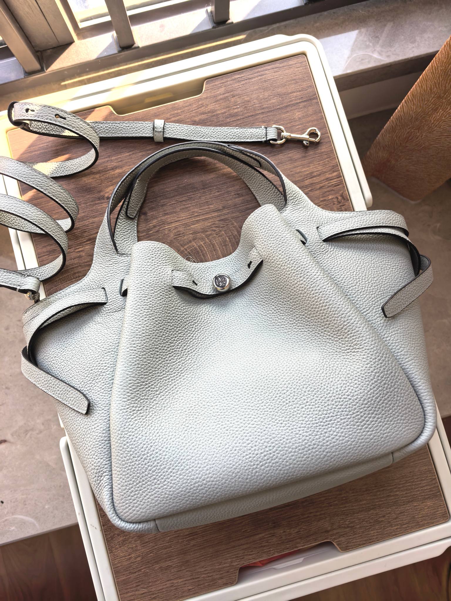 Tory Burch Toryburch全新抽绳购物托特包