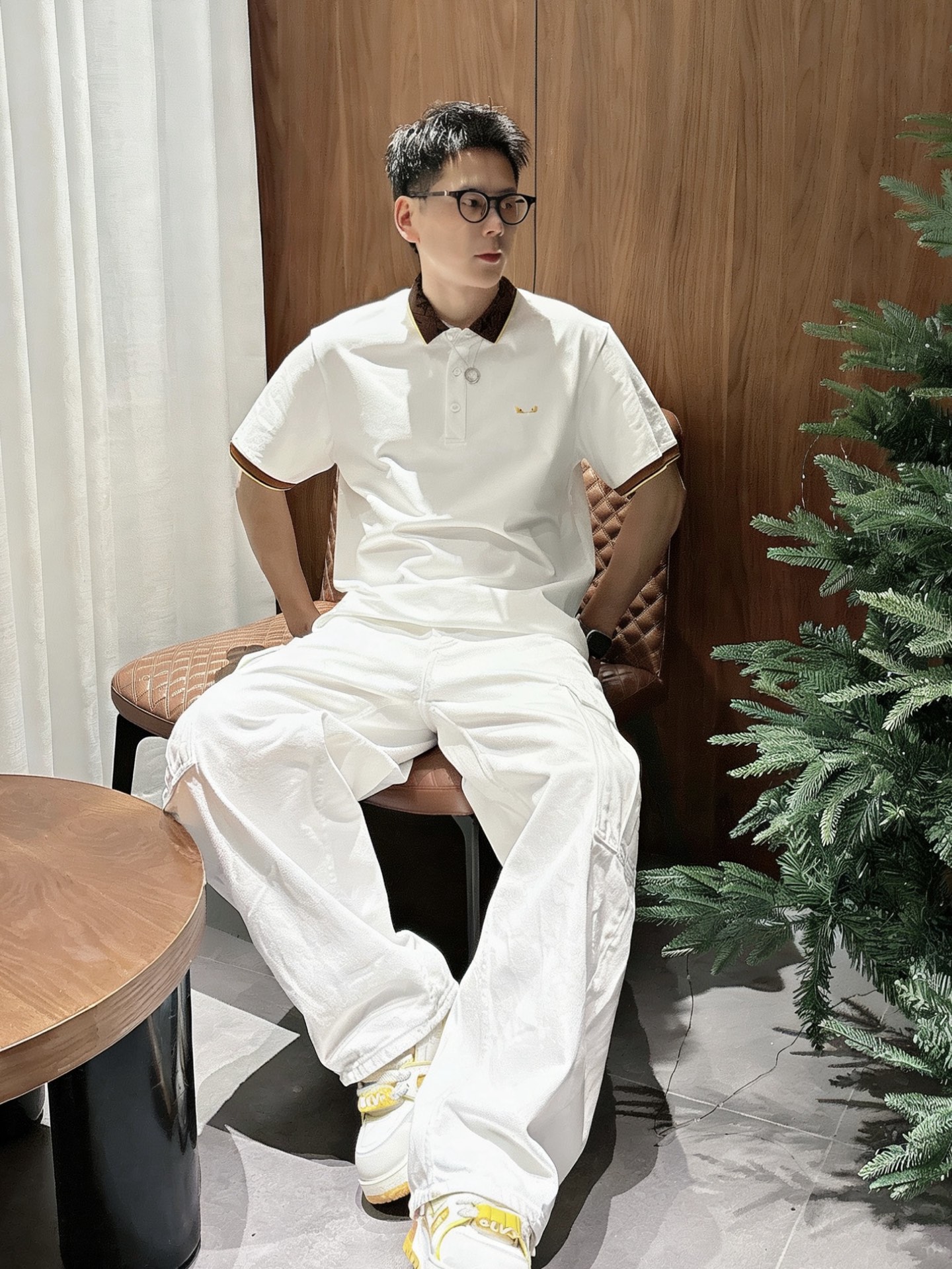 芬迪FENDI 经典FF老花领小恶魔刺绣短袖Polo衫 男士商务休闲翻领上衣尺码：M-3XL码▪️ 采用