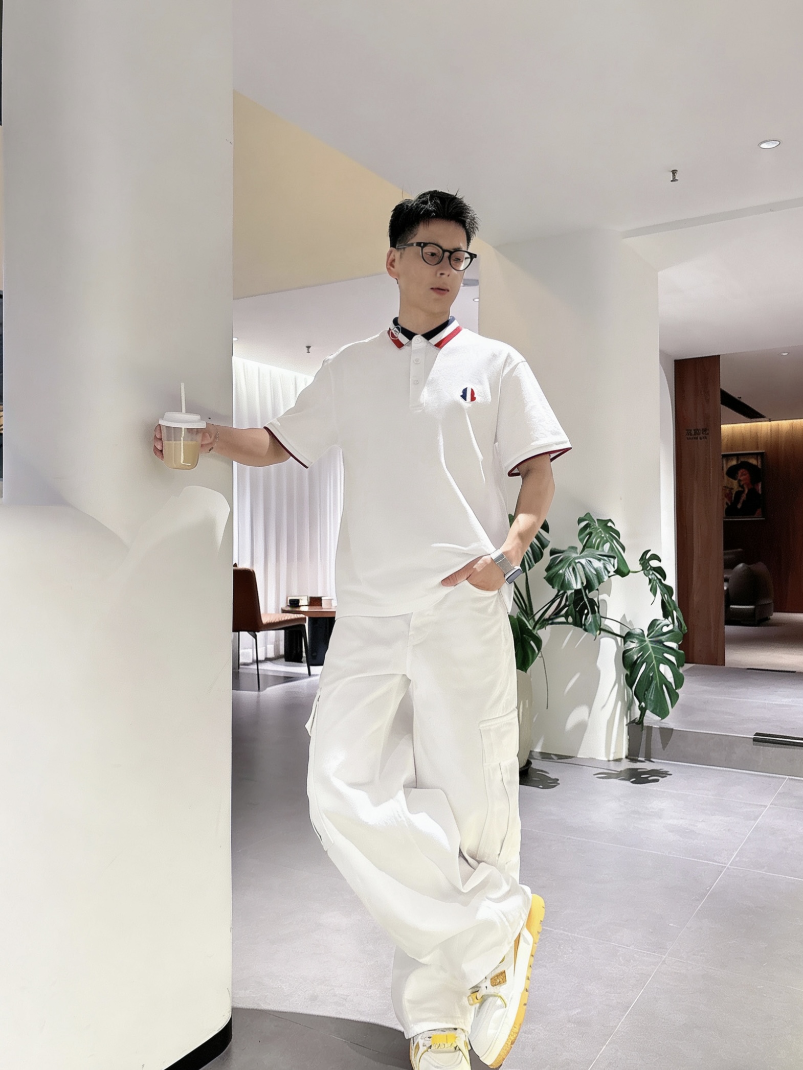 蒙口Moncler 经典三色撞色领刺绣短袖Polo衫 男士商务休闲翻领上衣尺码：M-3XL码▪️ 采用高