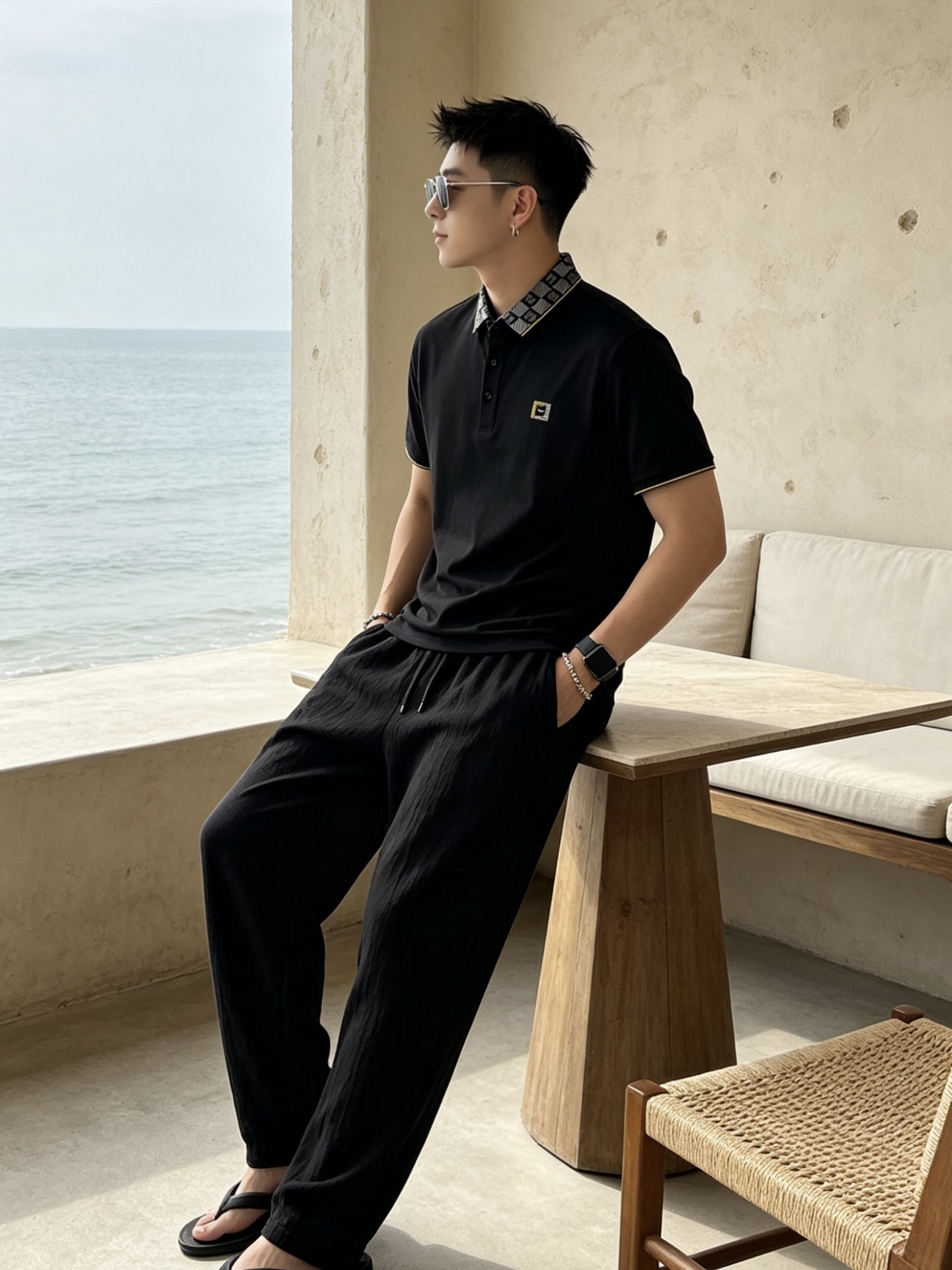 🔥 芬迪 FENDI 双F老花领刺绣短袖Polo衫📏 尺码：M-3XL💎 面料工艺甄选高支精梳珠地棉，触