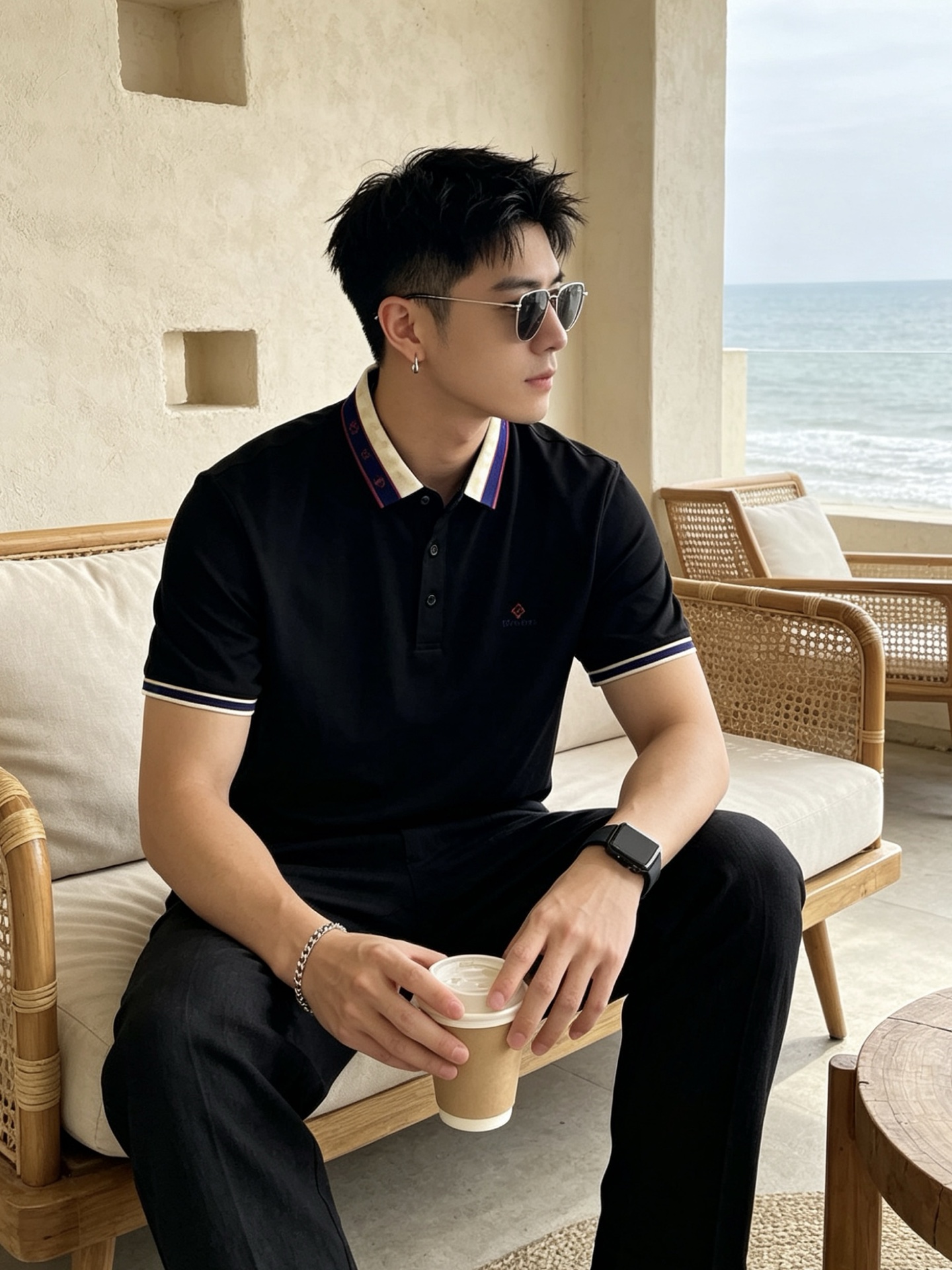 🔥 路易威登 Louis Vuitton 棋盘格领刺绣短袖Polo衫📏 尺码：M-3XL💎 面料工艺甄选