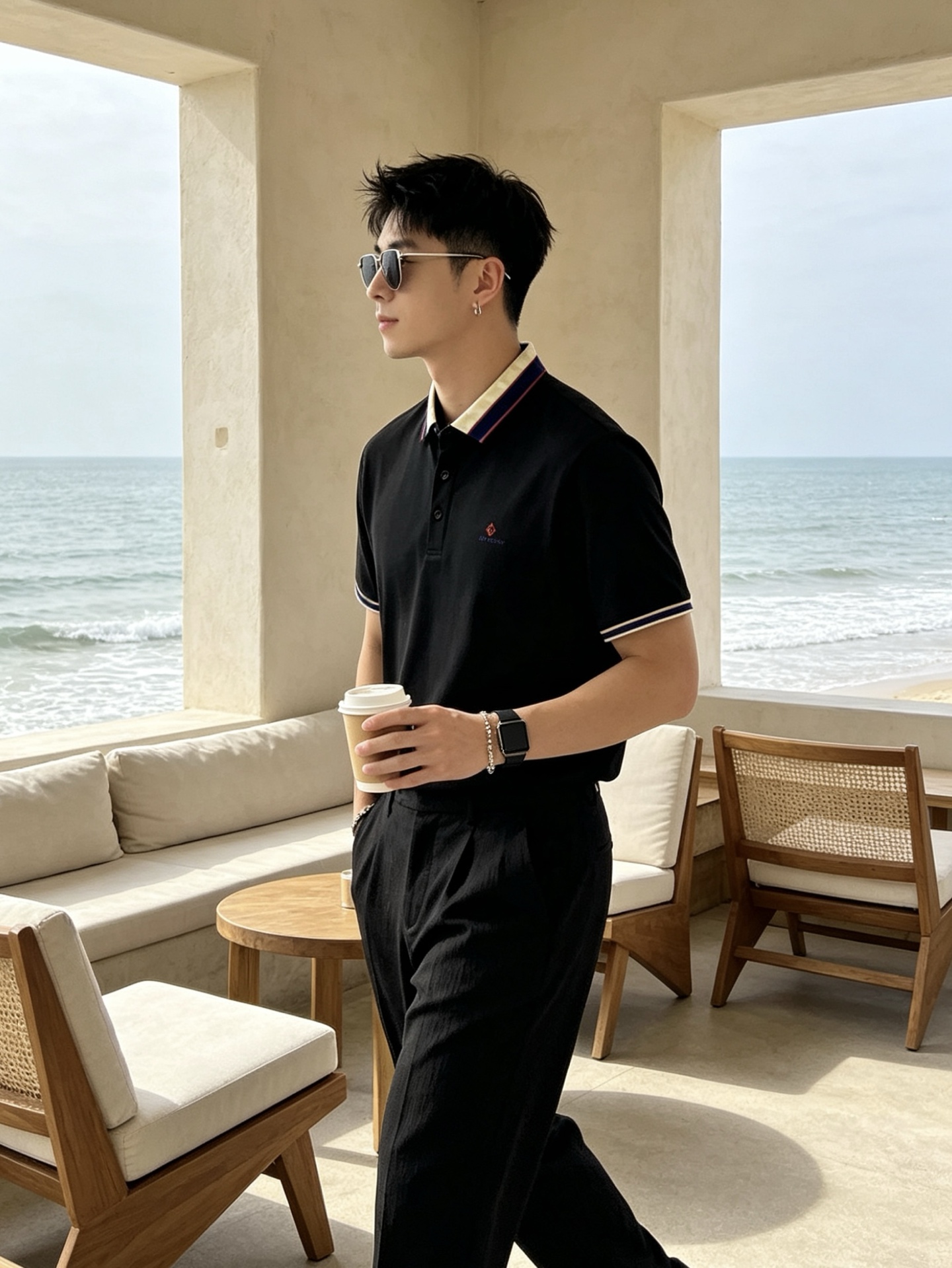 🔥 路易威登 Louis Vuitton 棋盘格领刺绣短袖Polo衫📏 尺码：M-3XL💎 面料工艺甄选