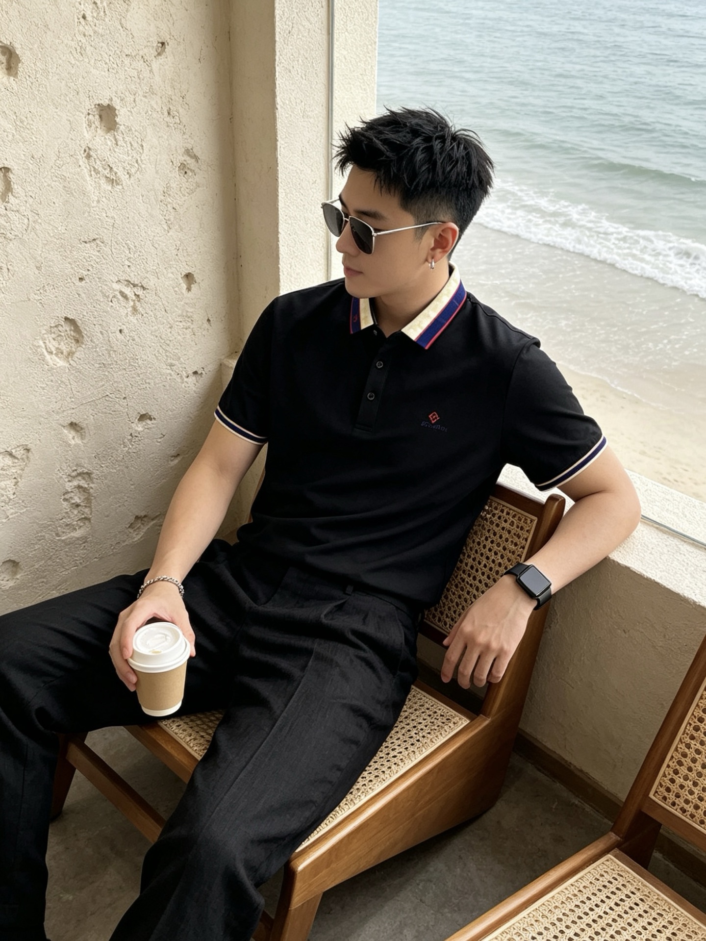 🔥 路易威登 Louis Vuitton 棋盘格领刺绣短袖Polo衫📏 尺码：M-3XL💎 面料工艺甄选