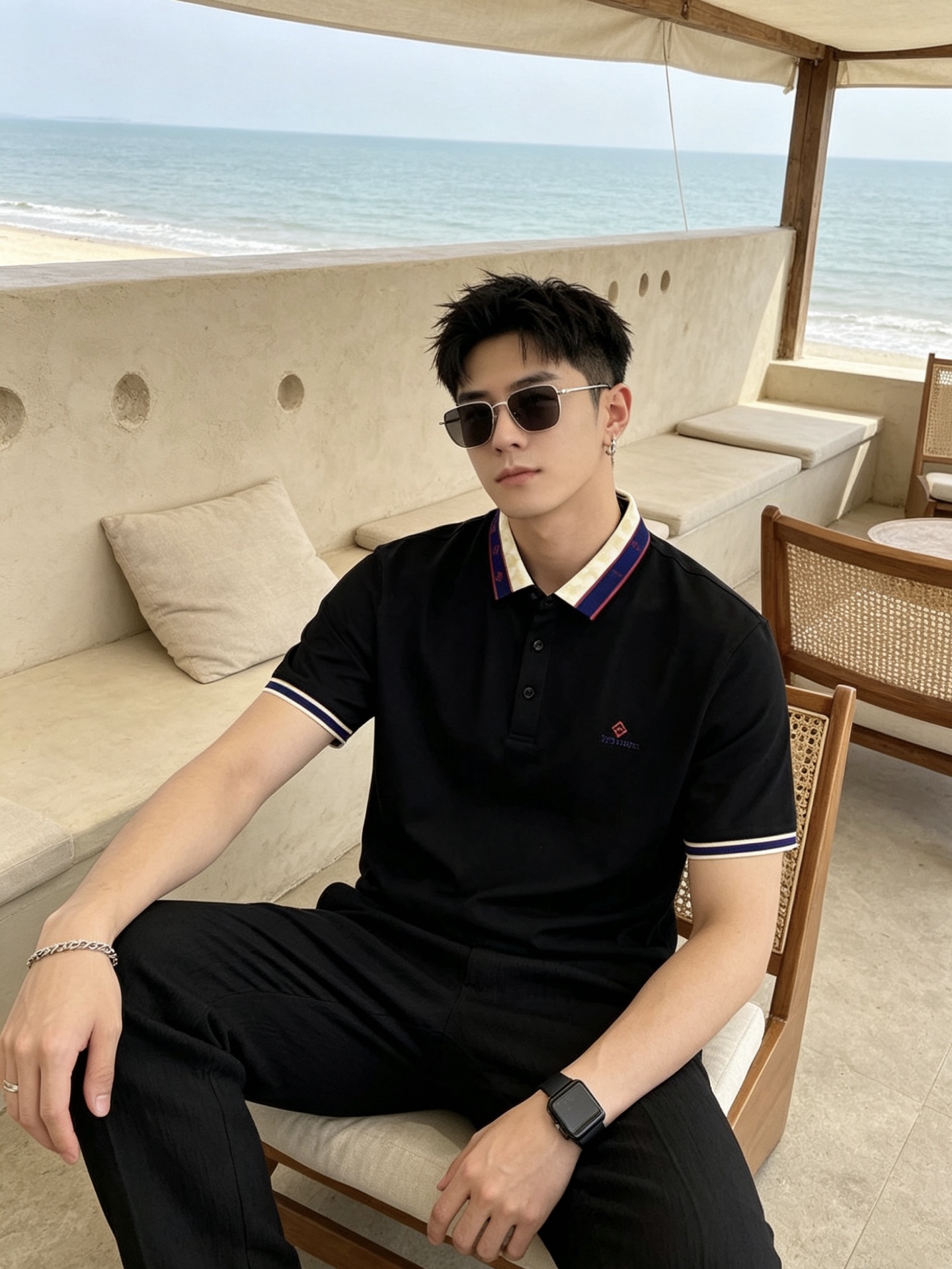 🔥 路易威登 Louis Vuitton 棋盘格领刺绣短袖Polo衫📏 尺码：M-3XL💎 面料工艺甄选