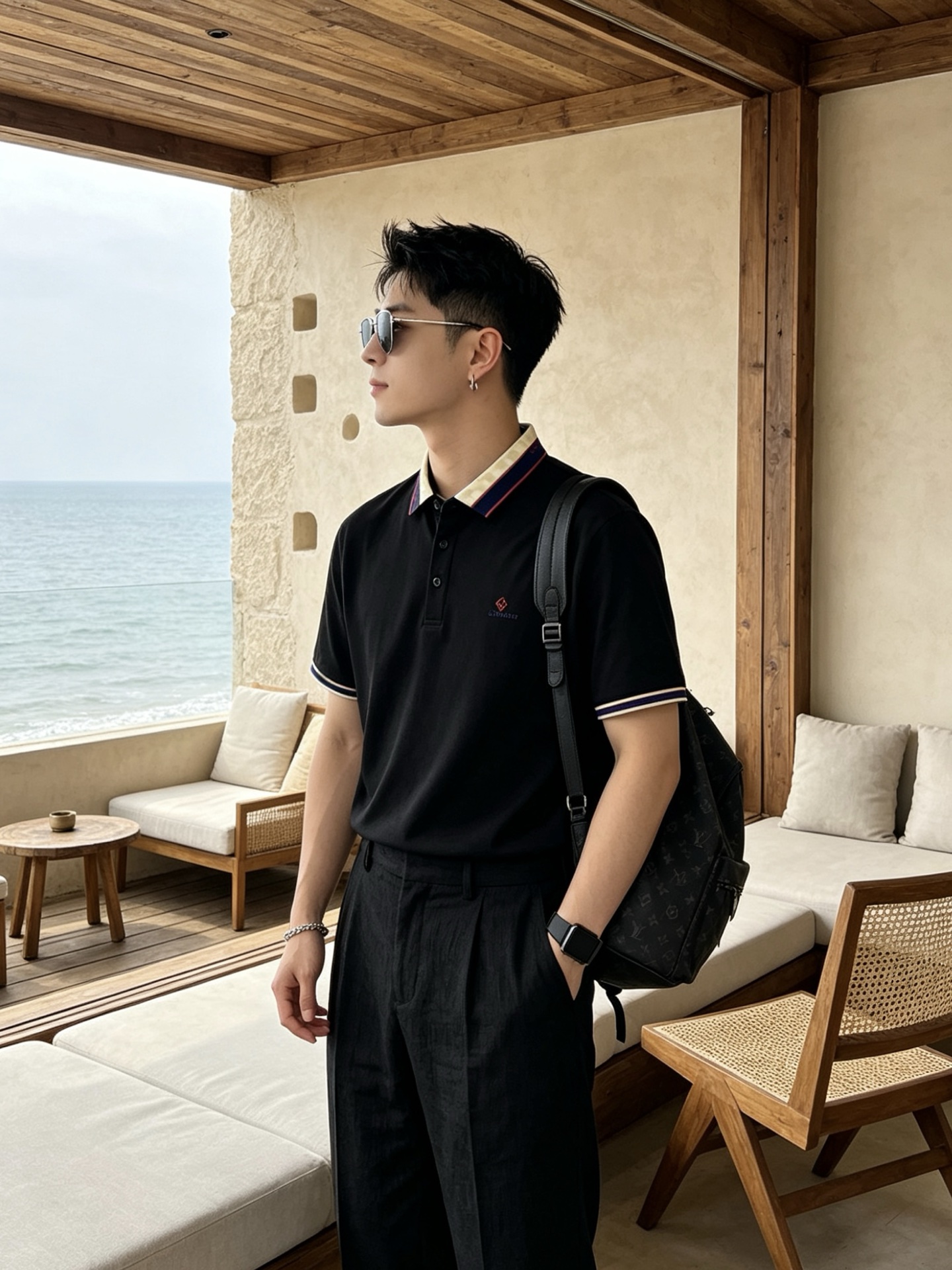 🔥 路易威登 Louis Vuitton 棋盘格领刺绣短袖Polo衫📏 尺码：M-3XL💎 面料工艺甄选